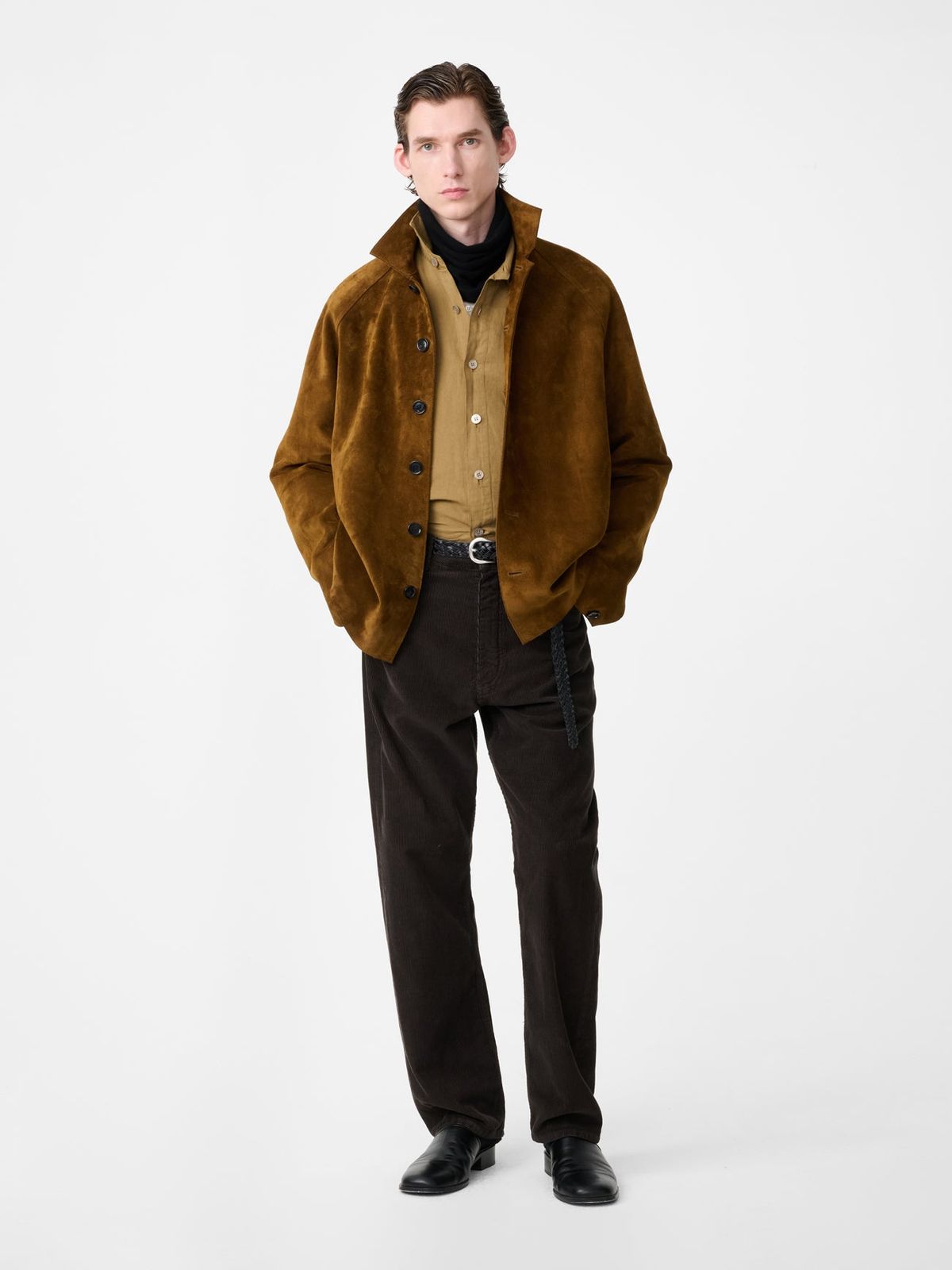 Bowe Suede Jacket in Mustard