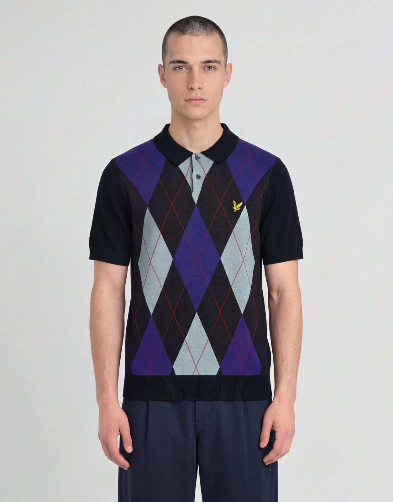 Archive Argyle Knitted Polo Shirt
