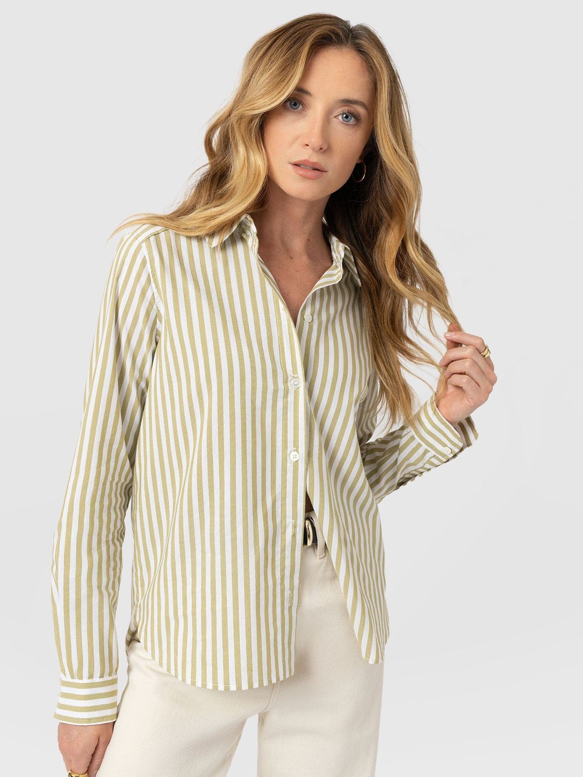 Anneliese Shirt - Green Stripe