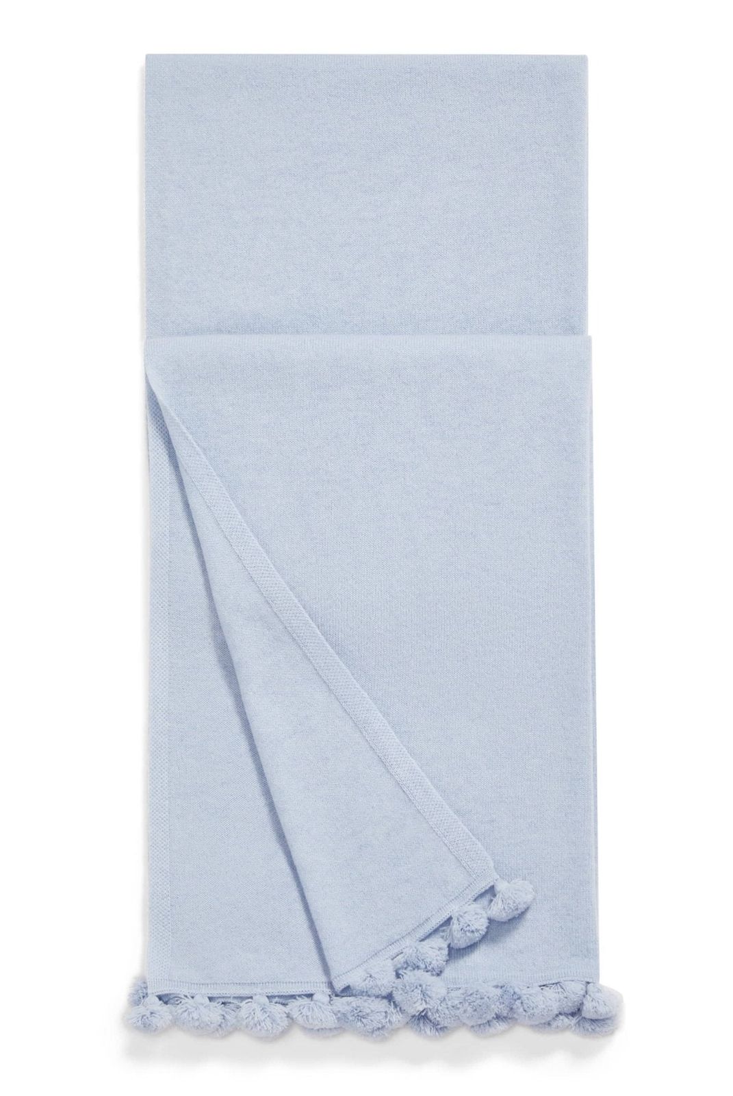 Verbier Cashmere Scarf with Tassel Trim in Blue