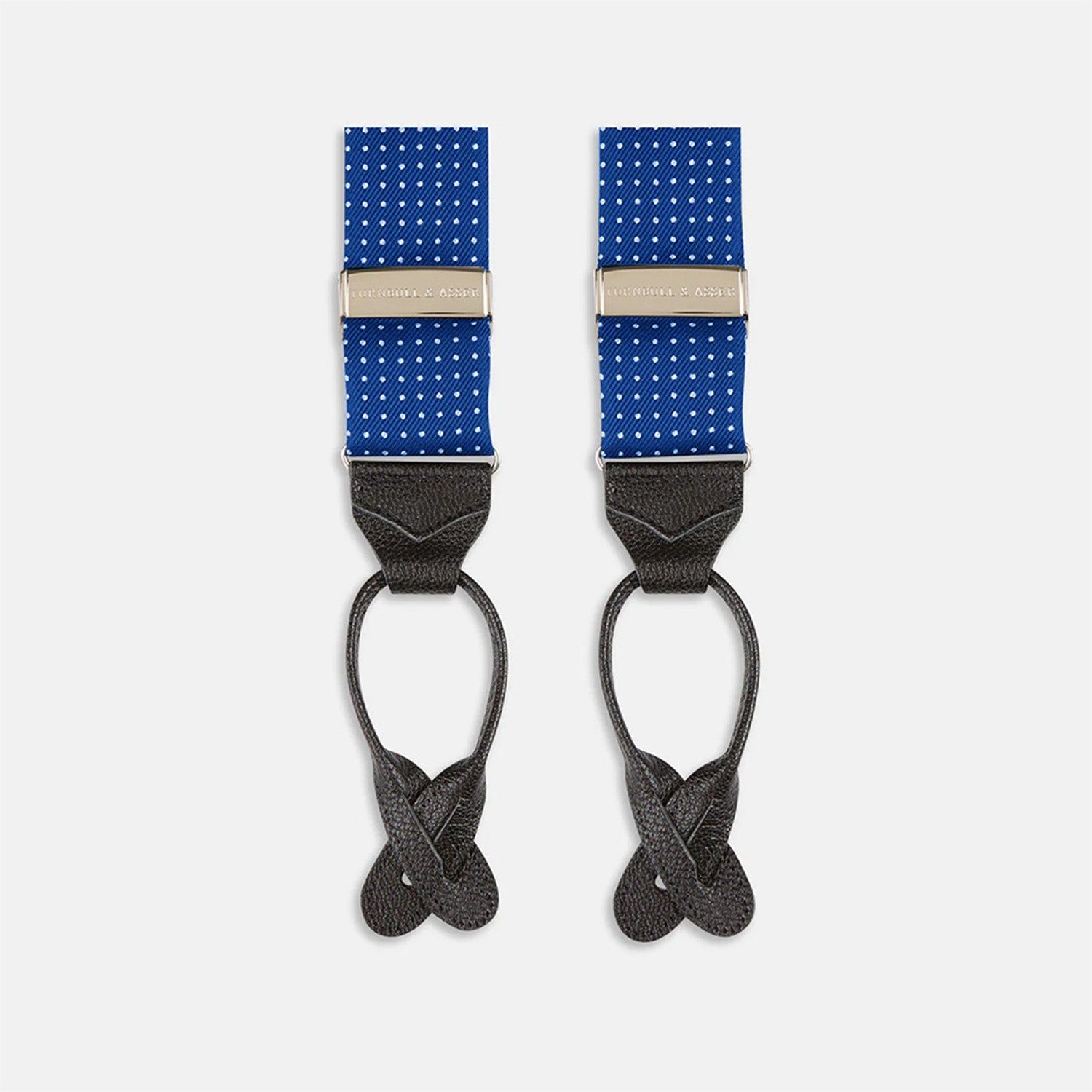 Royal Blue Small Spot Adjustable Silk Braces