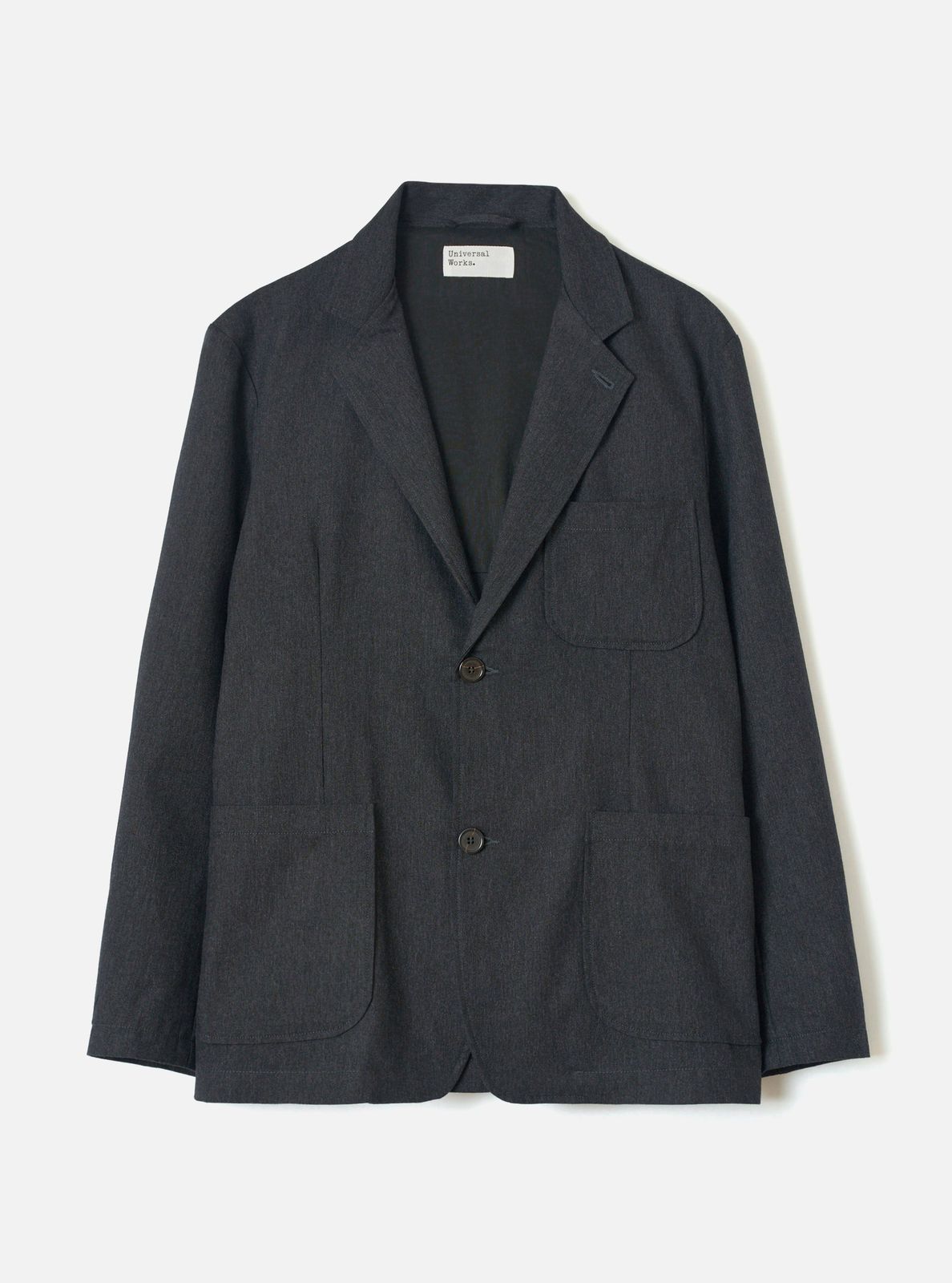 Charcoal Recycled Italian Tweed Two Button Jacket