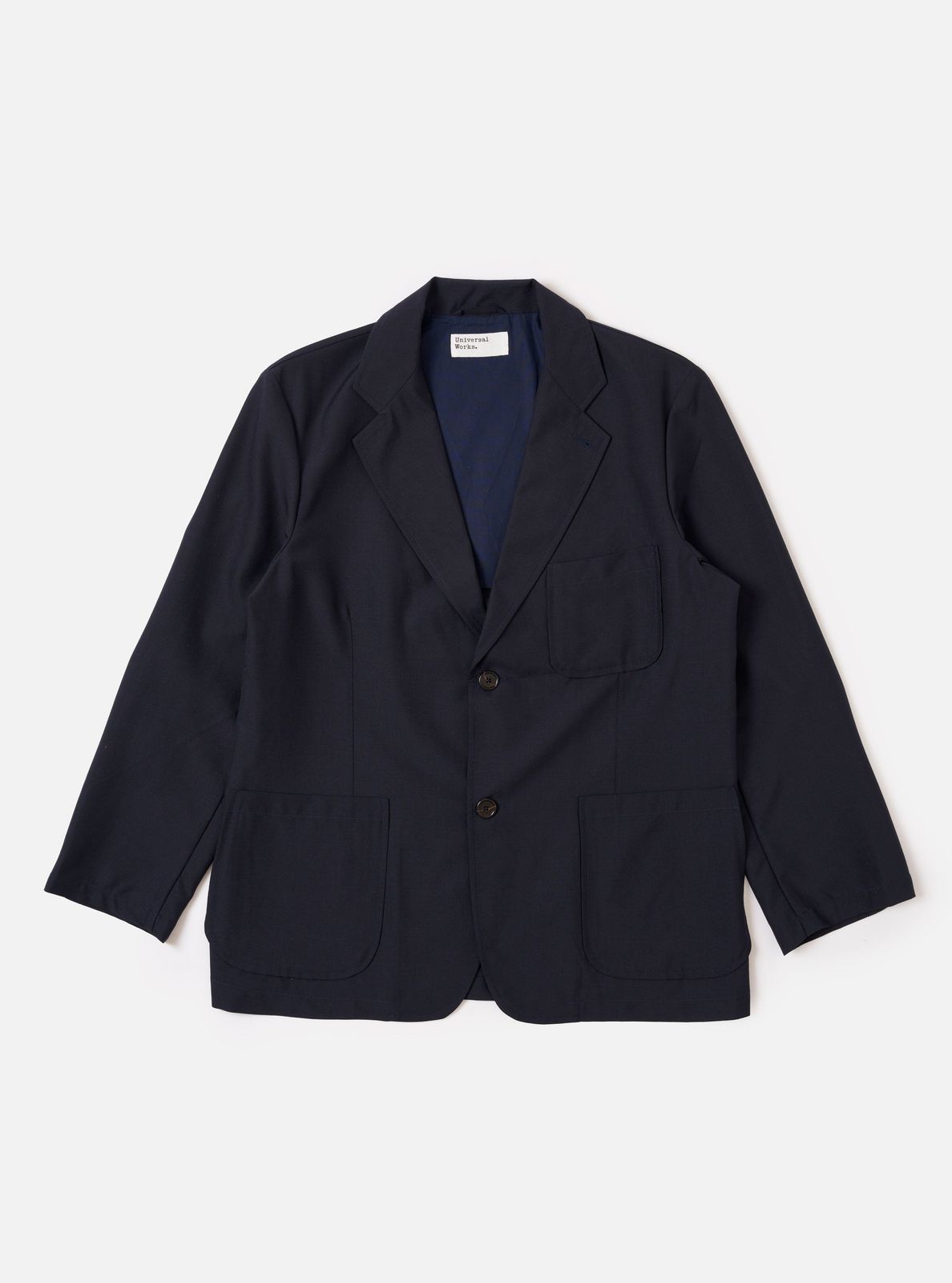 Navy Tropical Suiting Two Button Jacket