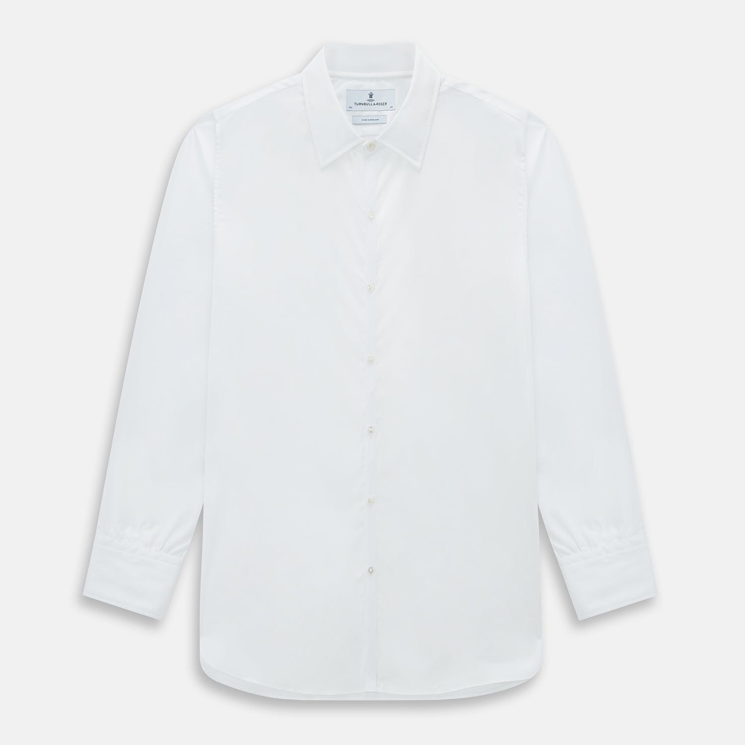 PLAIN WHITE WESTMINSTER SHIRT WITH TURNBULL COLLAR AND 3- BUTTON CUFFS