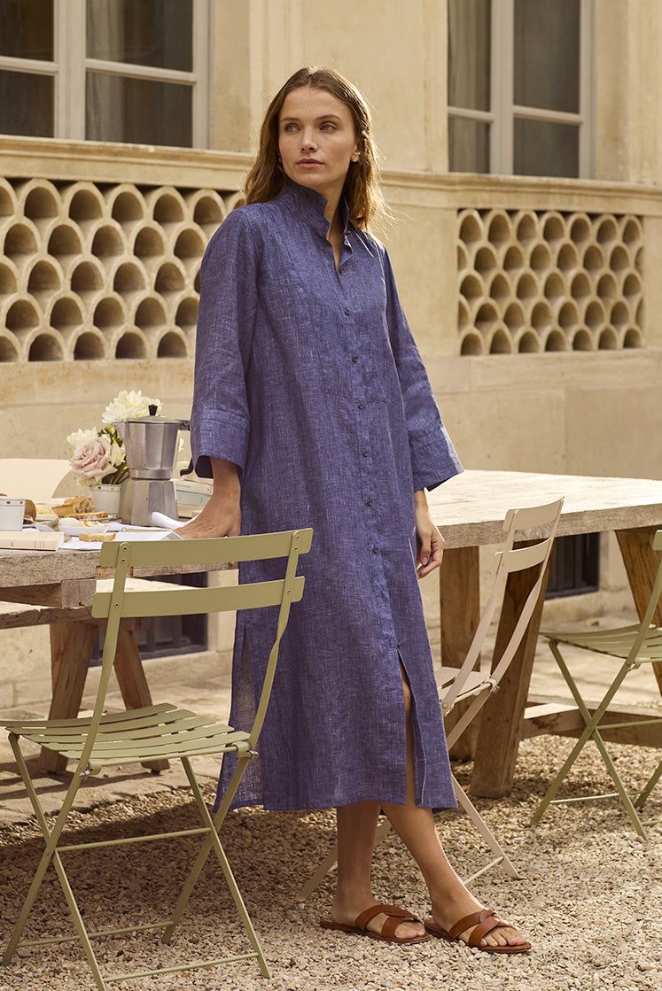 Robe Chemise ROSÉE Lin Navy