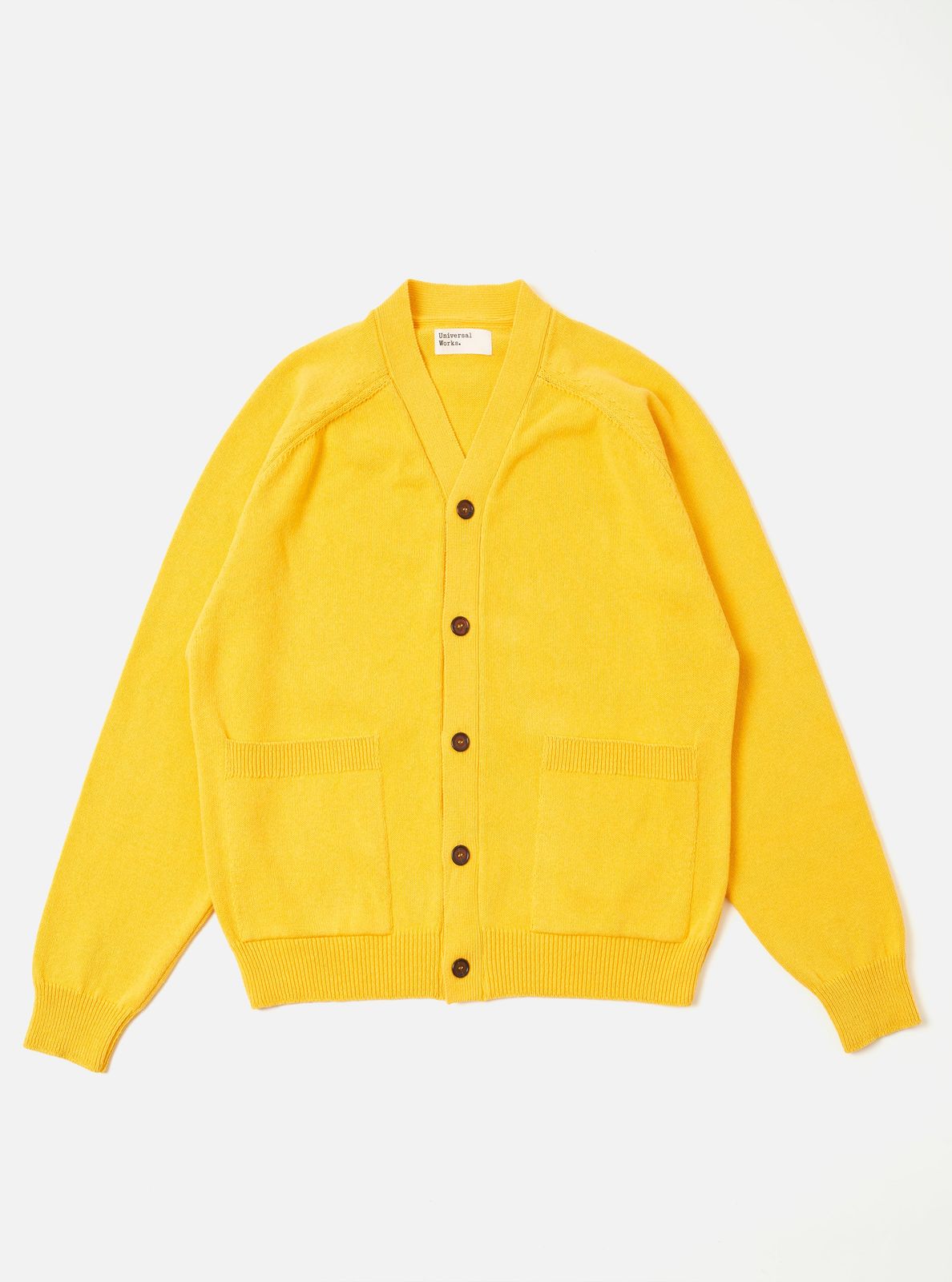 Yellow Eco Cotton Knit Pocket David Cardigan