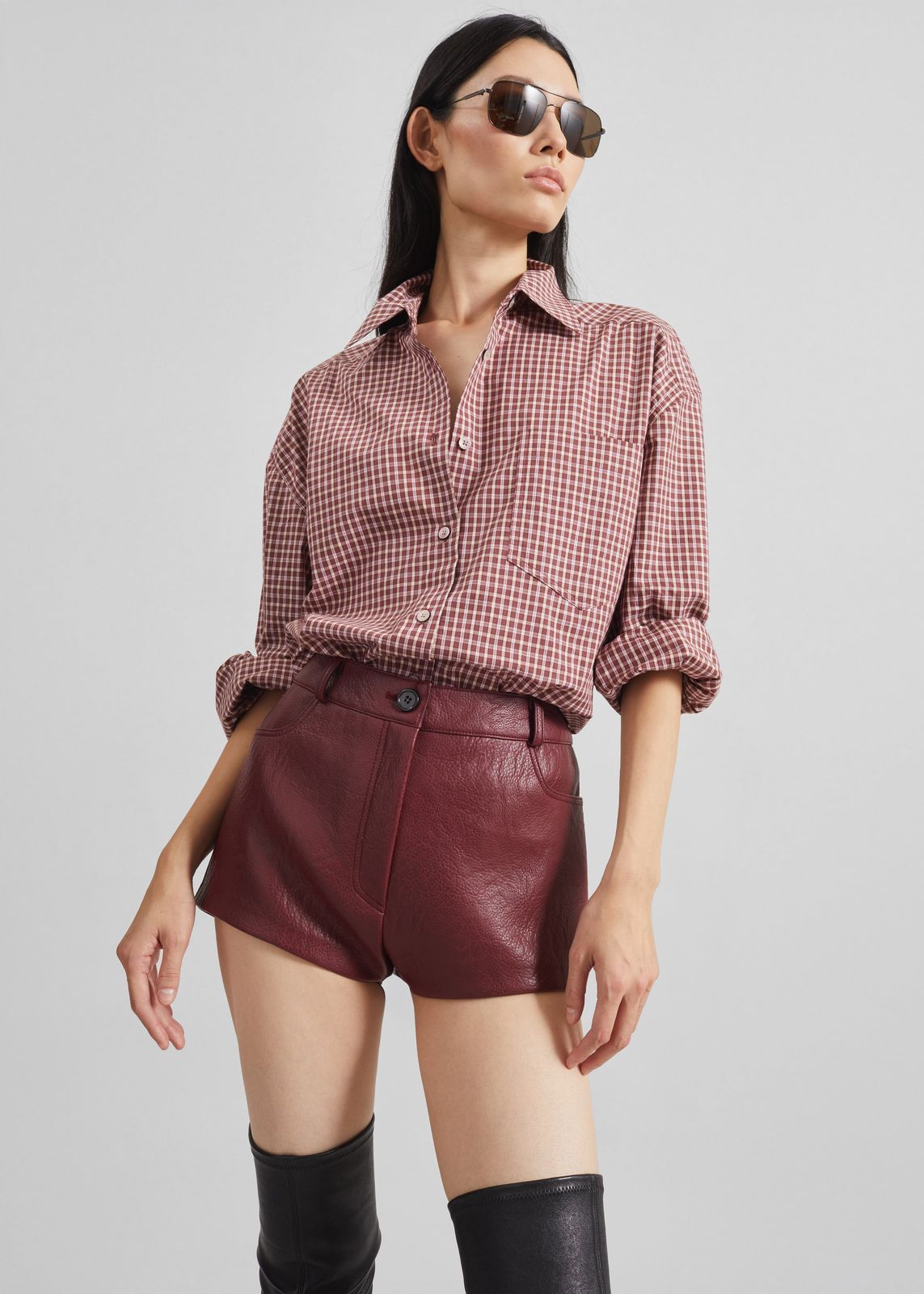 Lesja Cotton Shirt - Checked Red