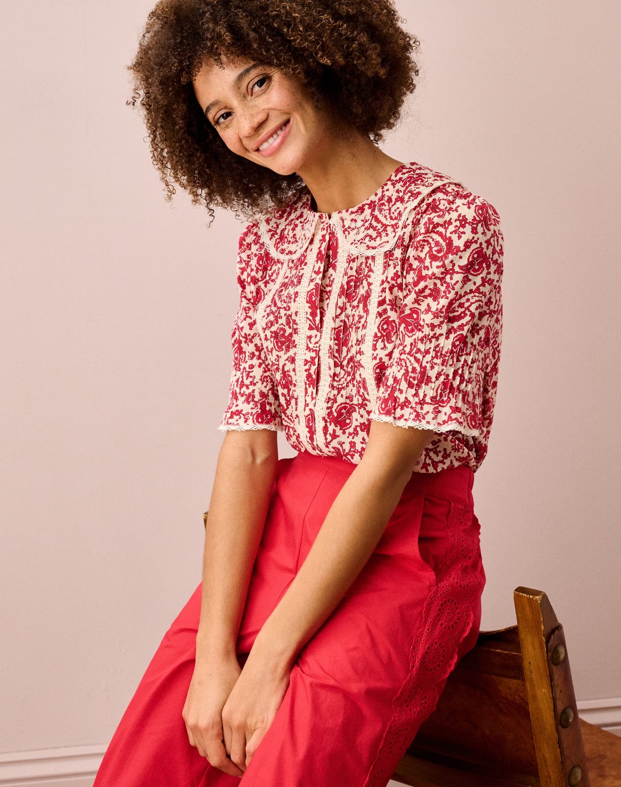 Organic Cotton Paisley Flower Blouse