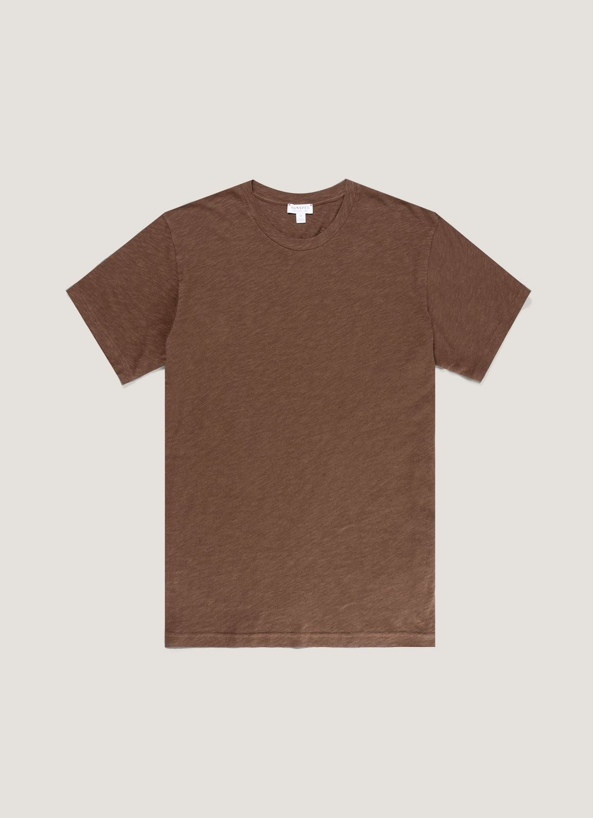 Men's Cotton Linen T-shirt in Dark Walnut