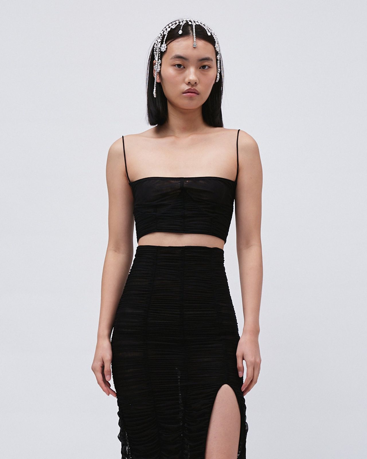 GATHERED STRAP TOP