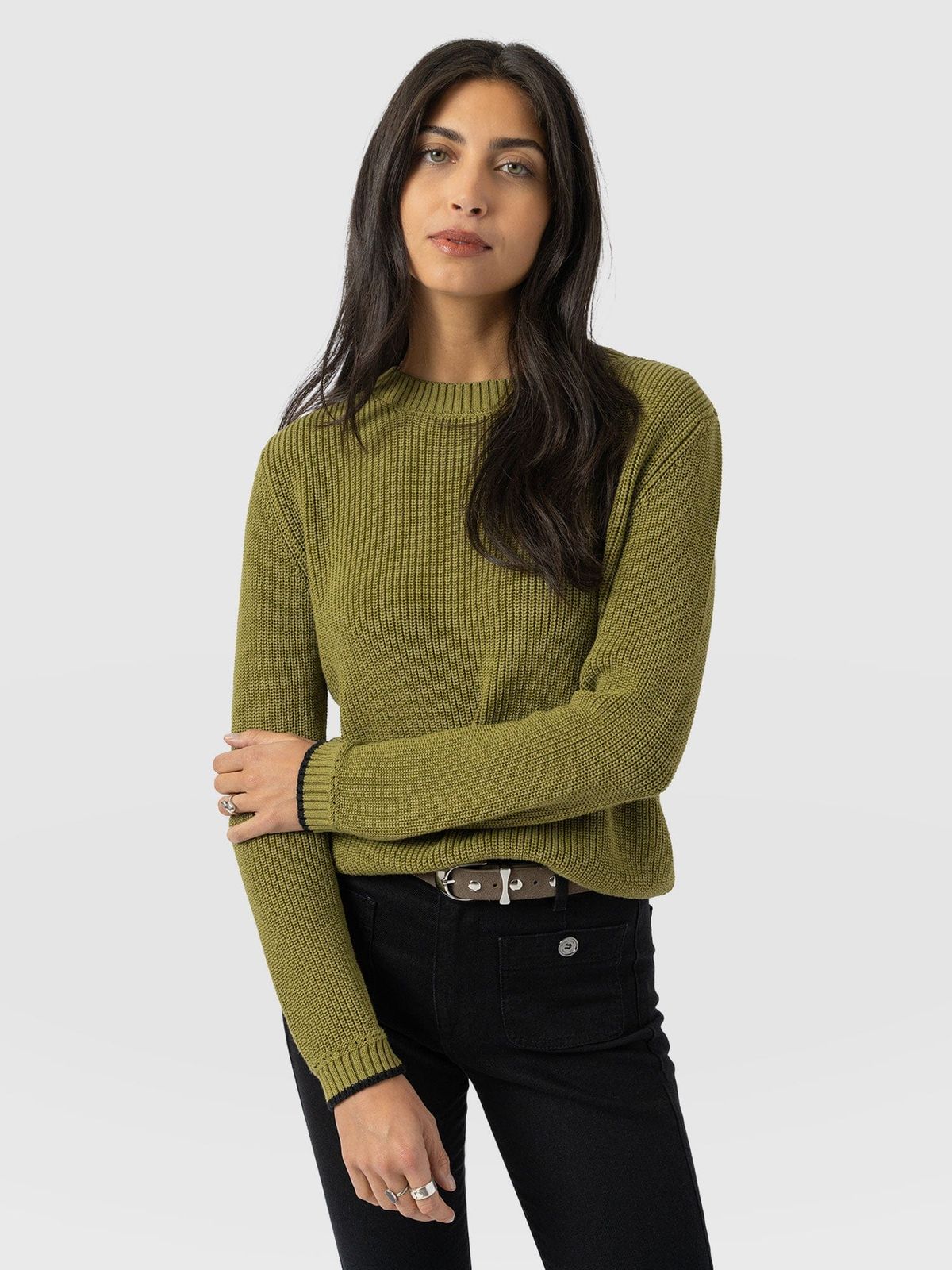 Remy Crop Jumper - Khaki