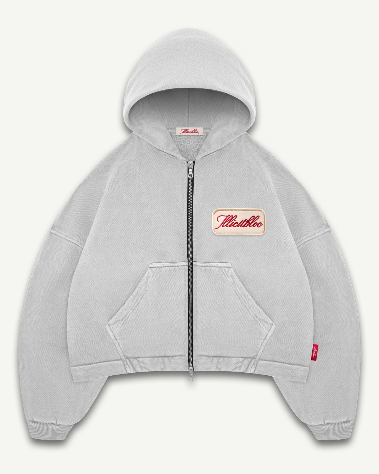 PATCHWORK TITANWEAVE™ ZIP HOODIE - POWDER GREY