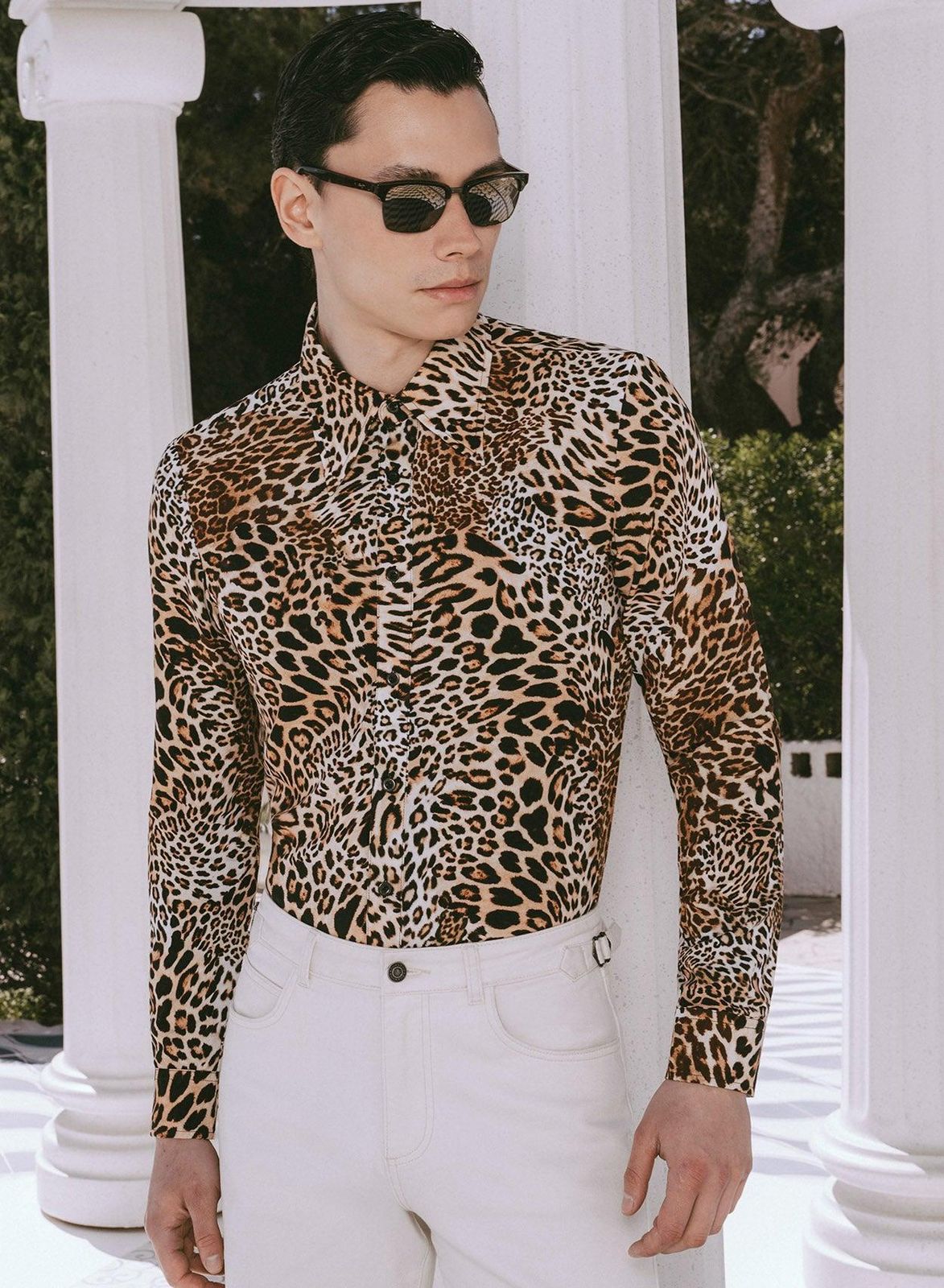Leopard Print Viscose Shirt