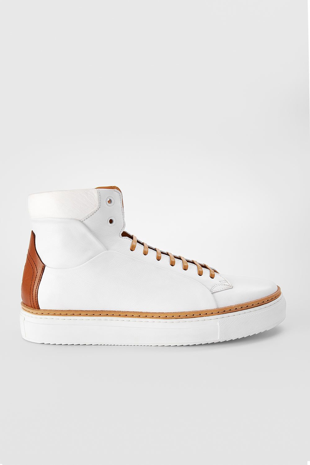 SOHO EDGE white welted high sneakers.
