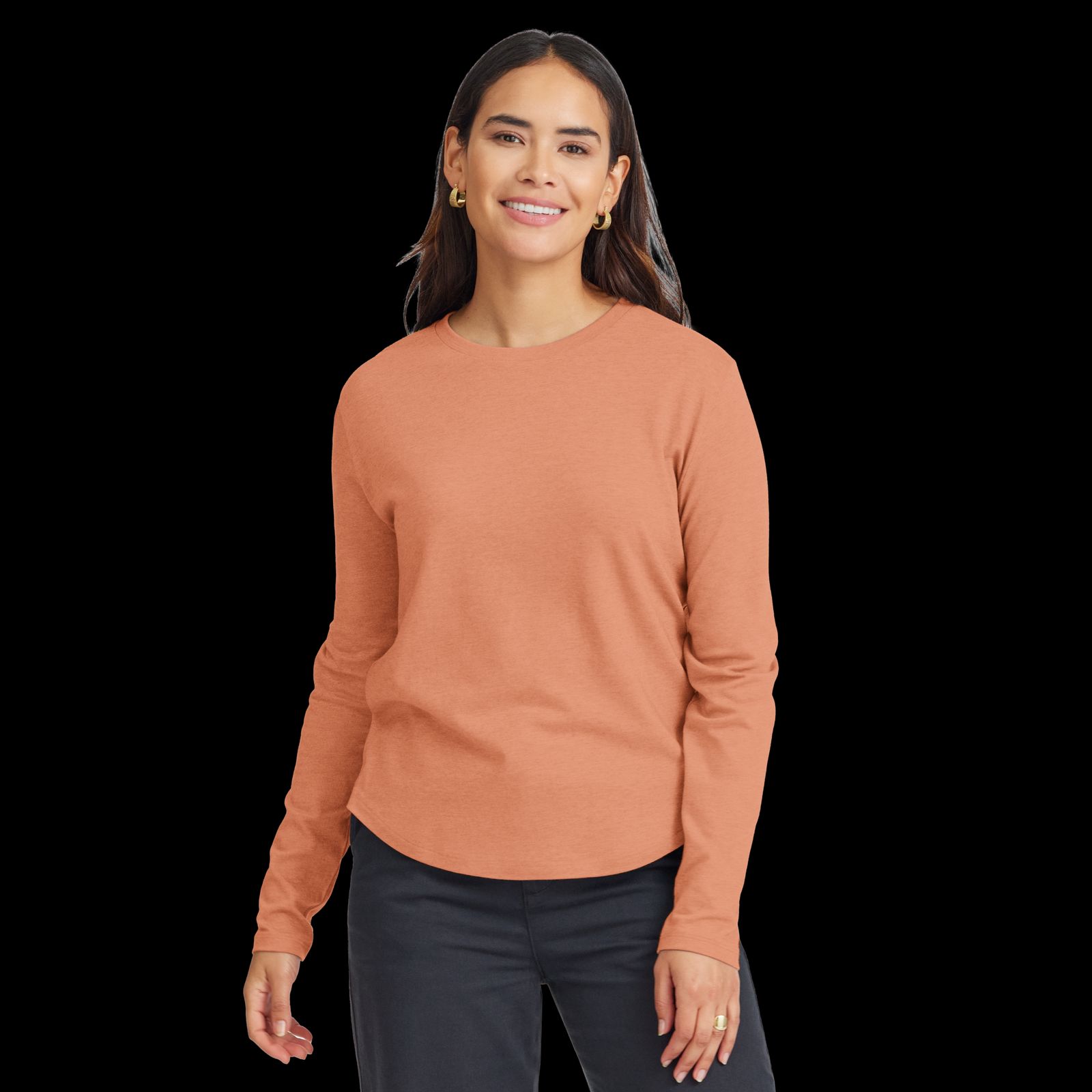 Women's Soft Merino Long Sleeve Tee - Sienna Blush