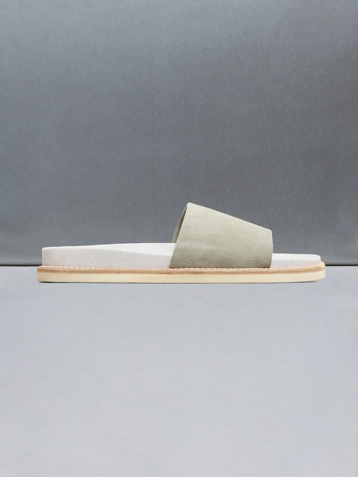 Suede Slides in Olive