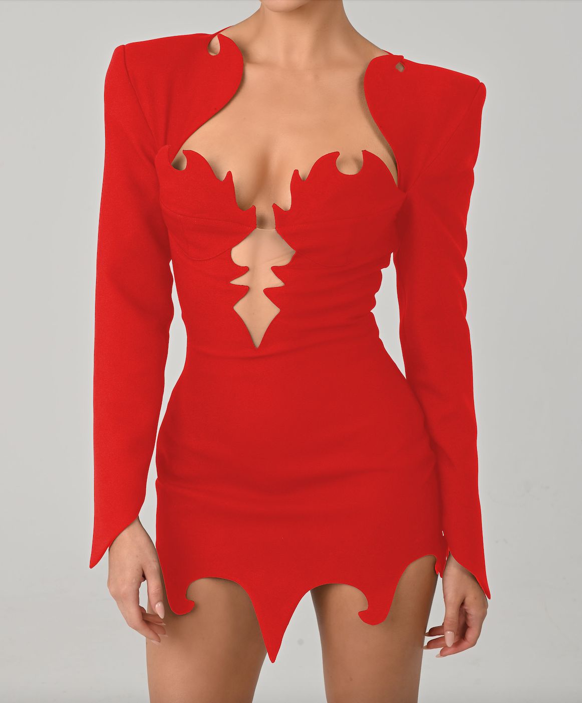Aurora Mini Dress in Red Ready To Ship