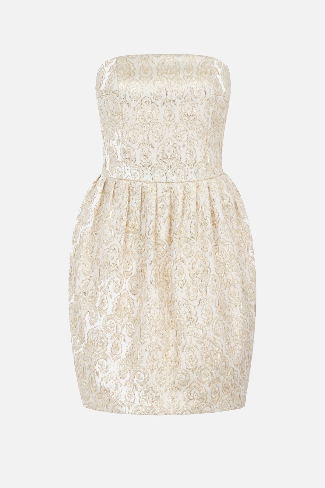 Lowe Mini Dress in Gold Metallic Jacquard