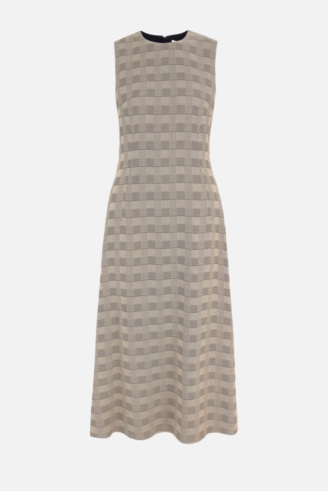 Rumi Dress in Black & Beige Prince of Wale Check