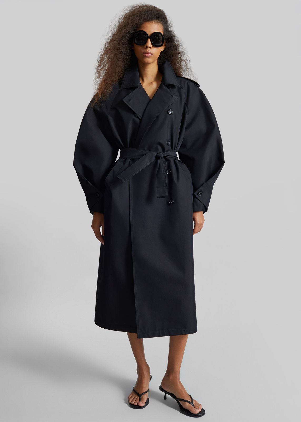 Genoa Padded Trench Coat - Black