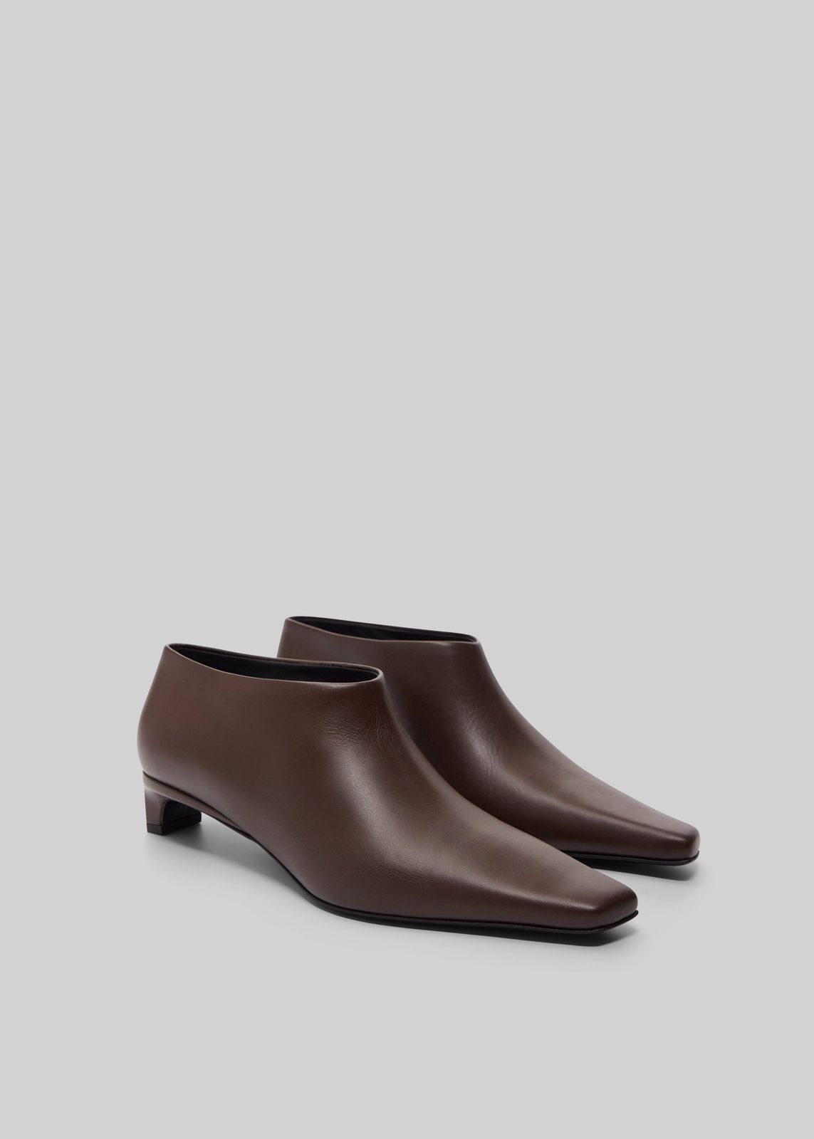 Loulou de Saison Beth Kitten Heel Ankle Boots - Coffee