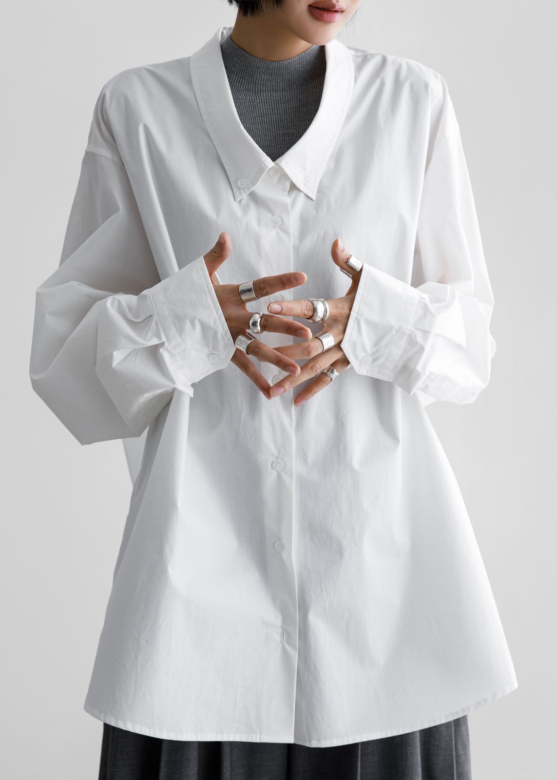 Revel Poplin Oversized Shirt - White