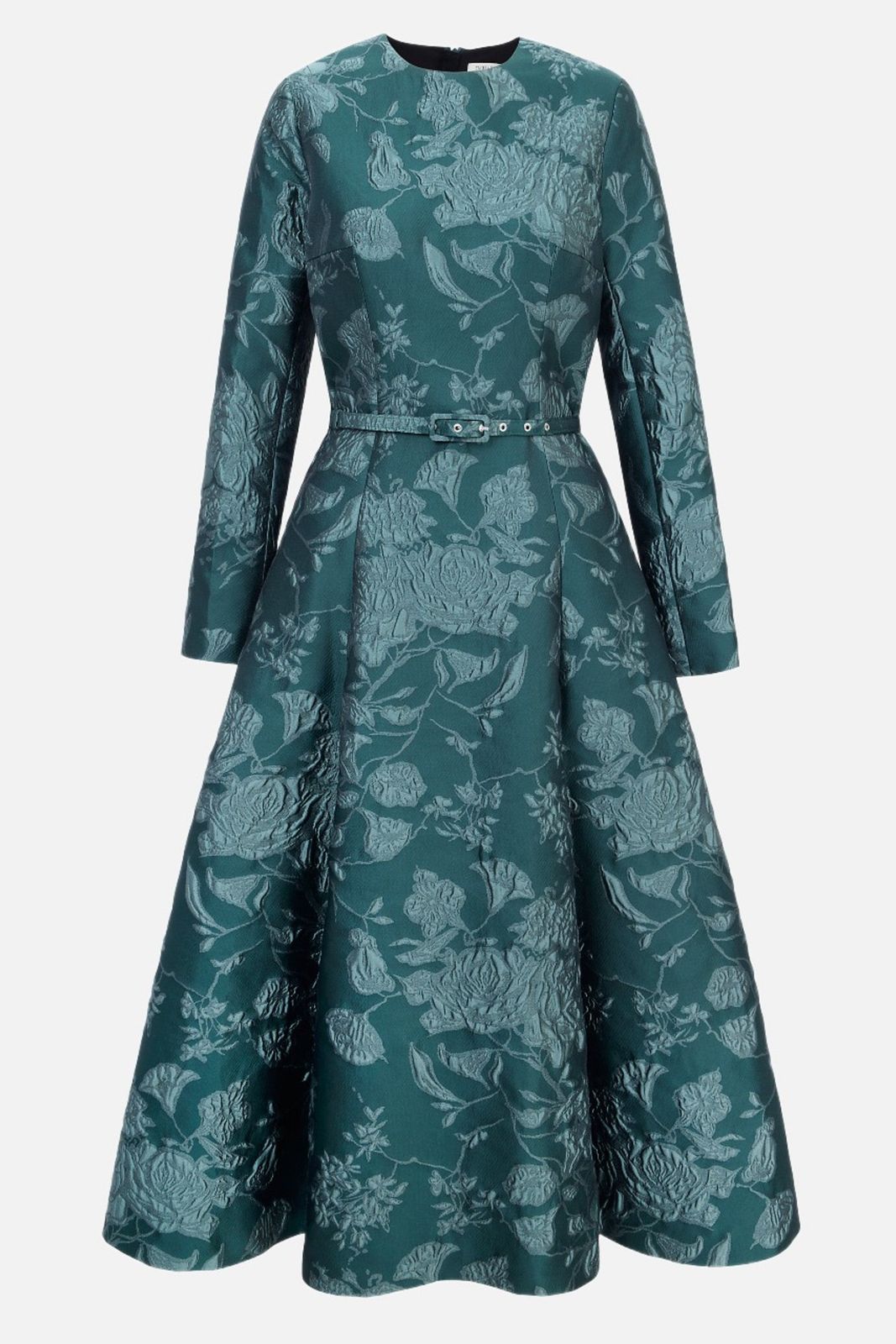 Capucine Dress In Dark Green Graphic Floral