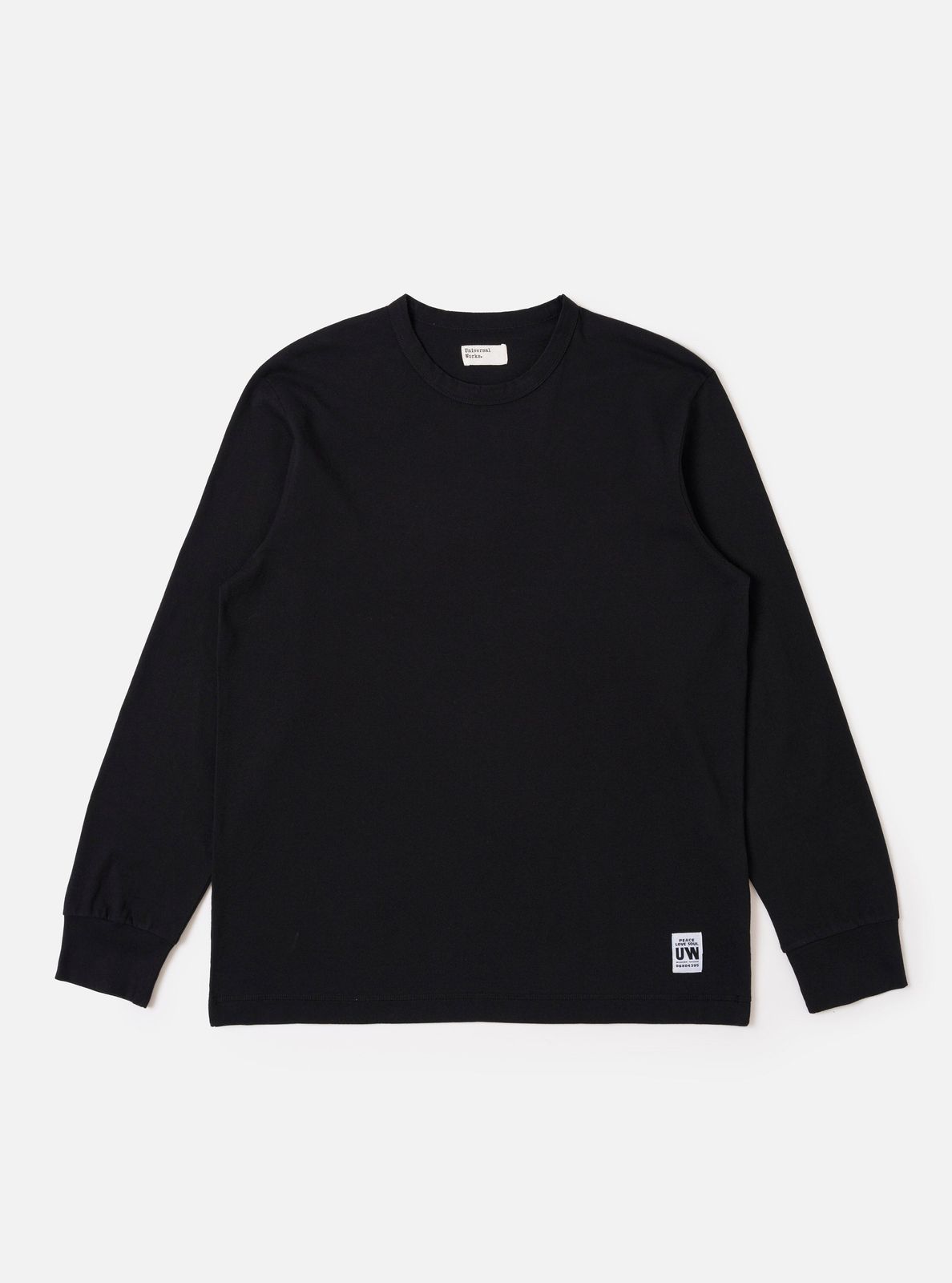 Black Recycled/Bio Jersey Henry L/S Tee