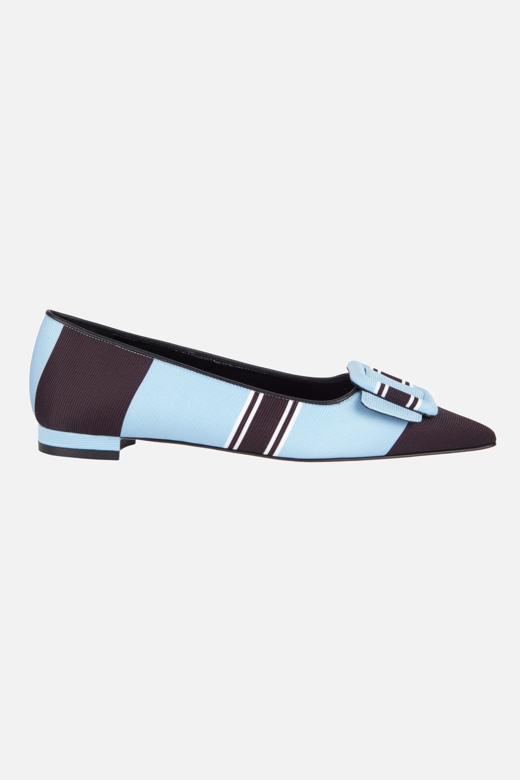 Maysale Shoe in Blue & Black Taffeta Faille