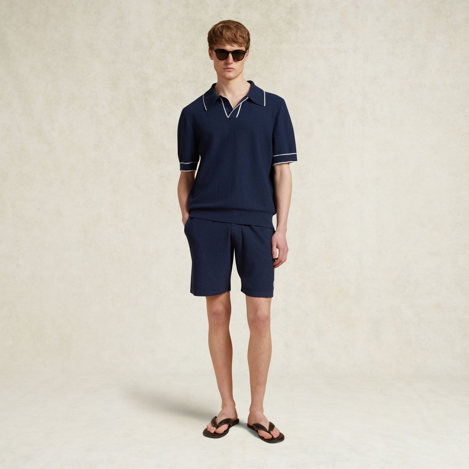 ARMAS COTTON BOUCLE KNIT SHORT - NAVY (Archived)