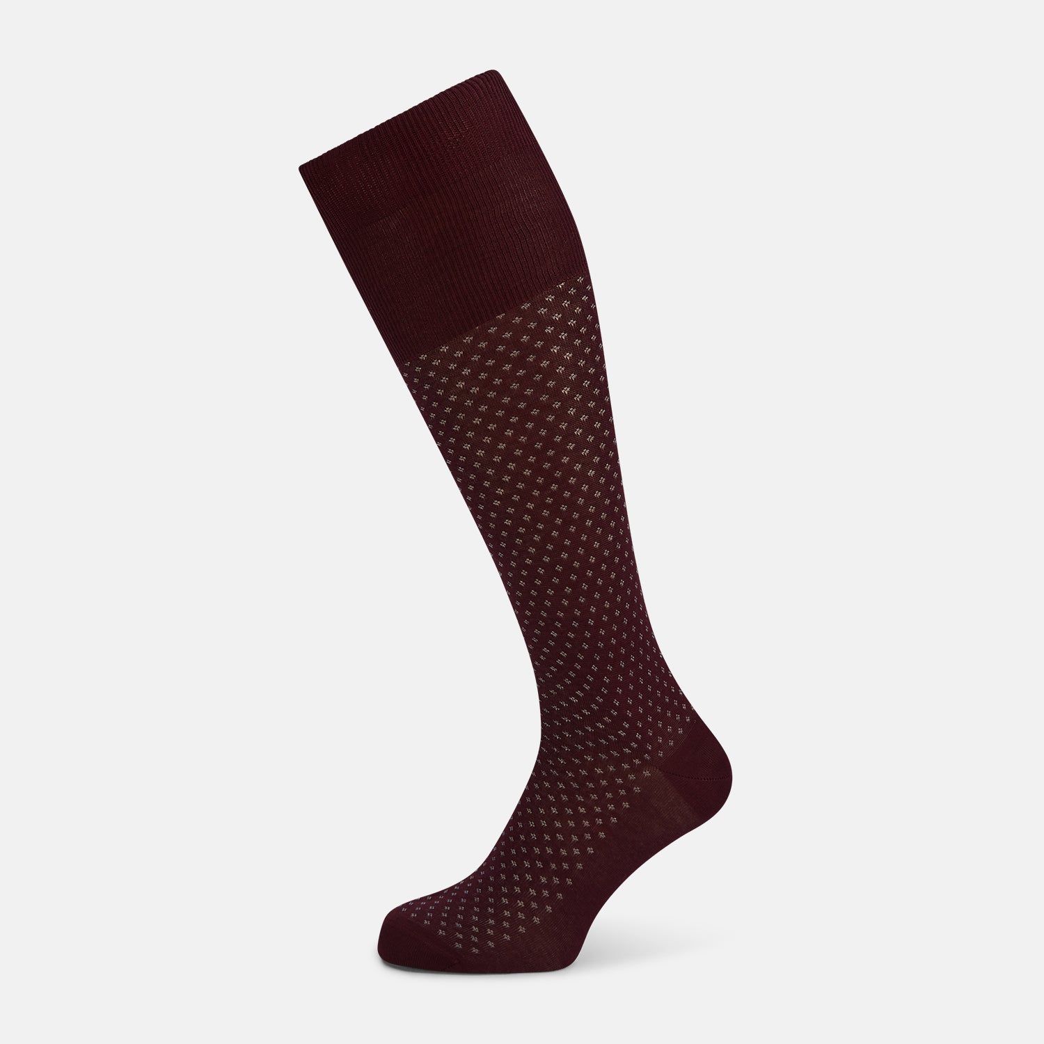Burgundy Motif Long Socks