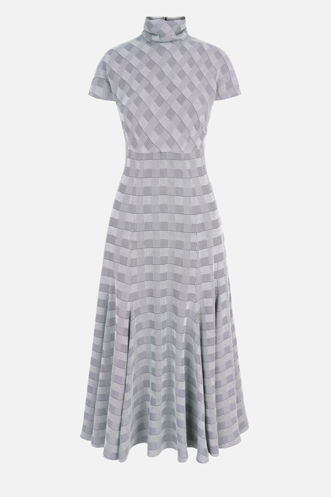 Thea Dress in Black & White Prince of Wale Check