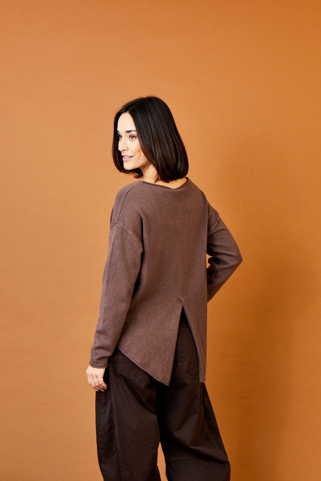 Talia Hi Lo Knit Sweater With Split Back
