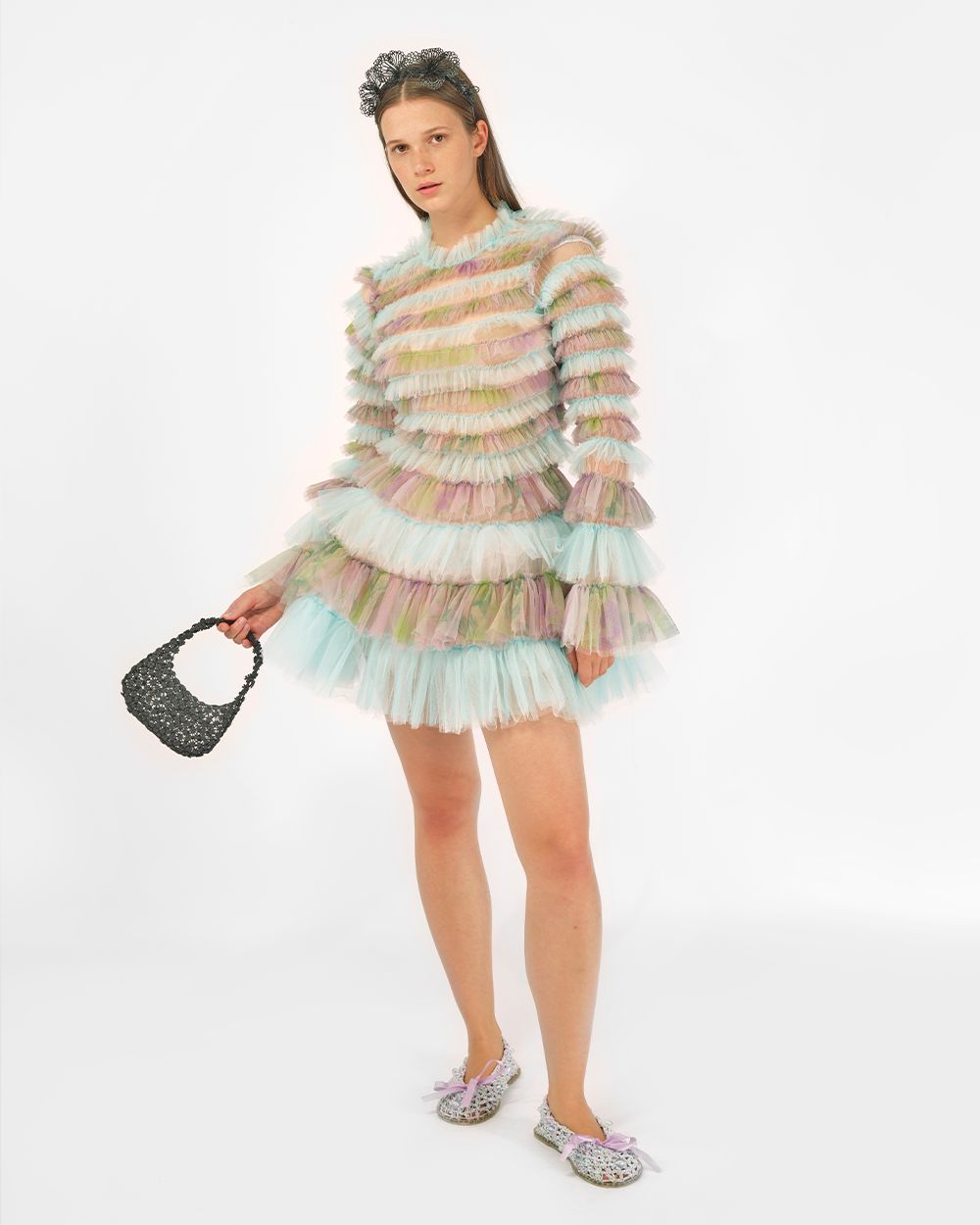 TIERED TULLE DRESS