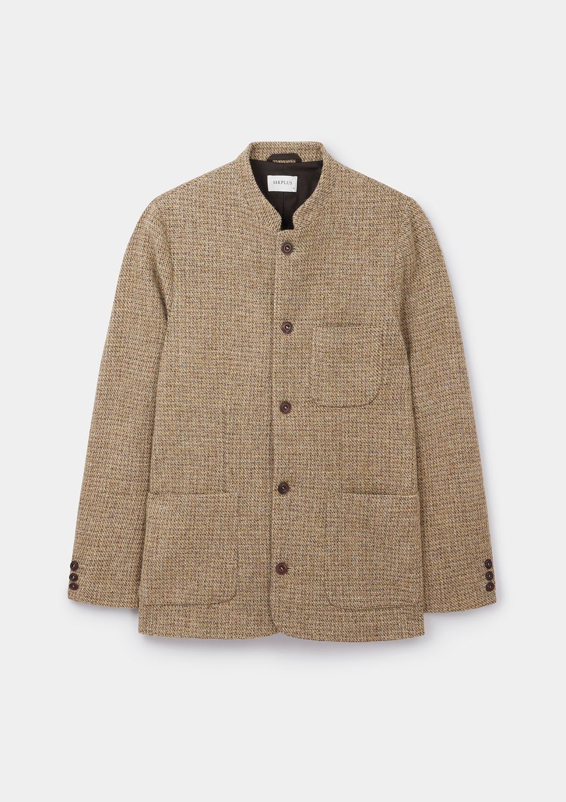 Golden Brown Harris Tweed Nehru Jacket