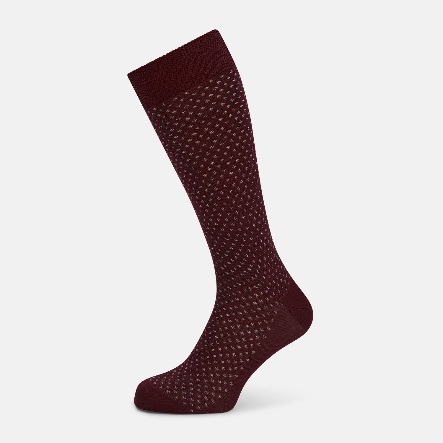Burgundy Motif Mid-Length Socks