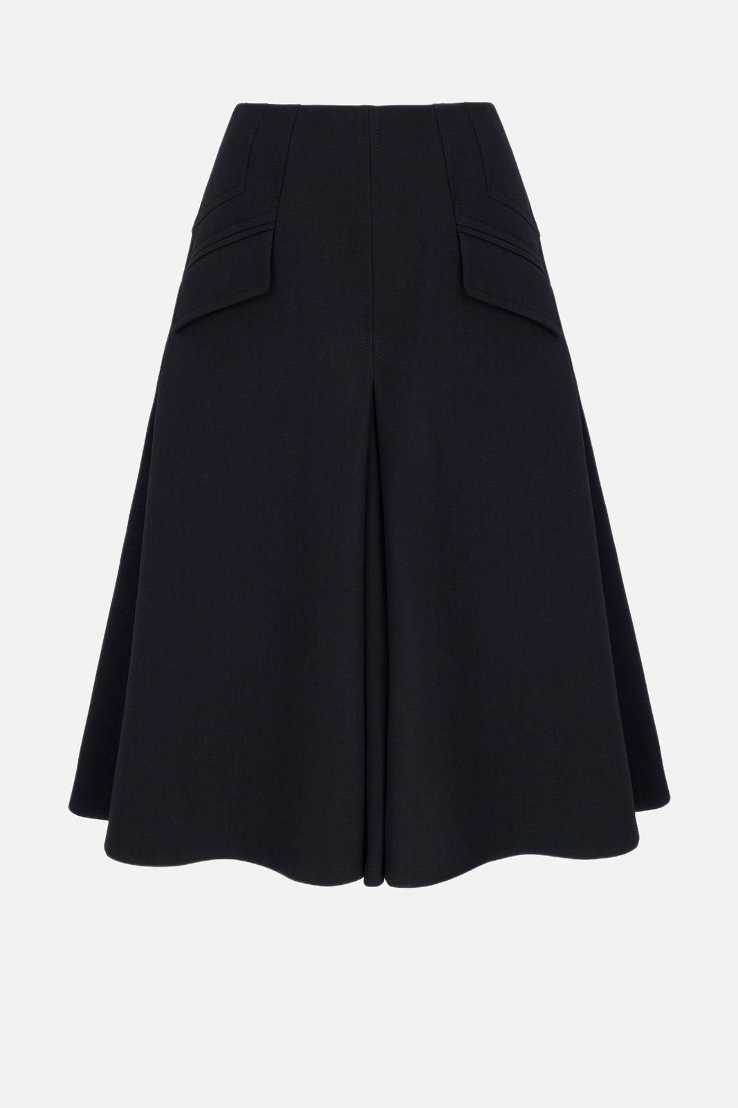 Zeus Skirt in Black Birdseye Suiting