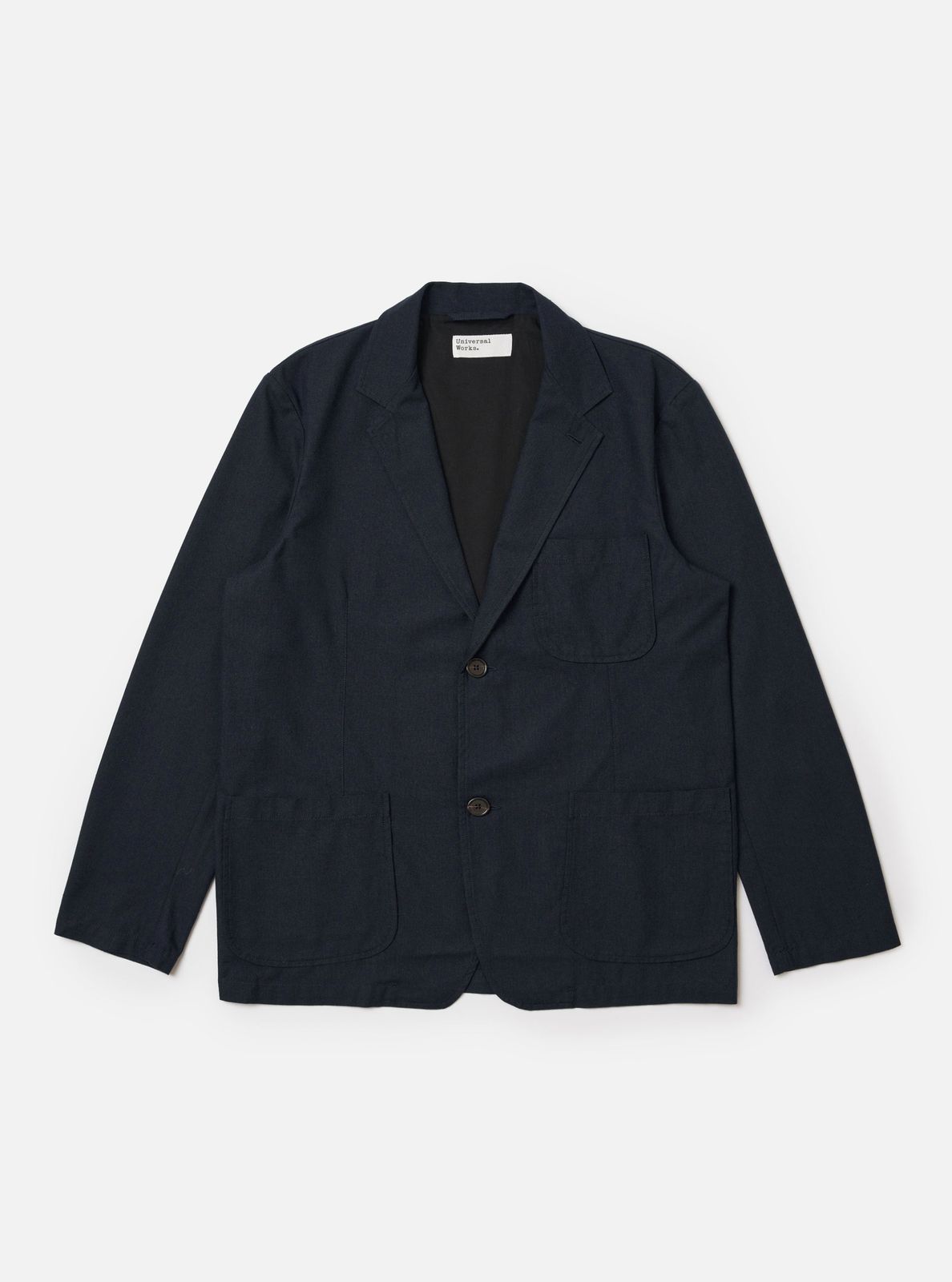 Navy Valencia Cotton Two Button Jacket