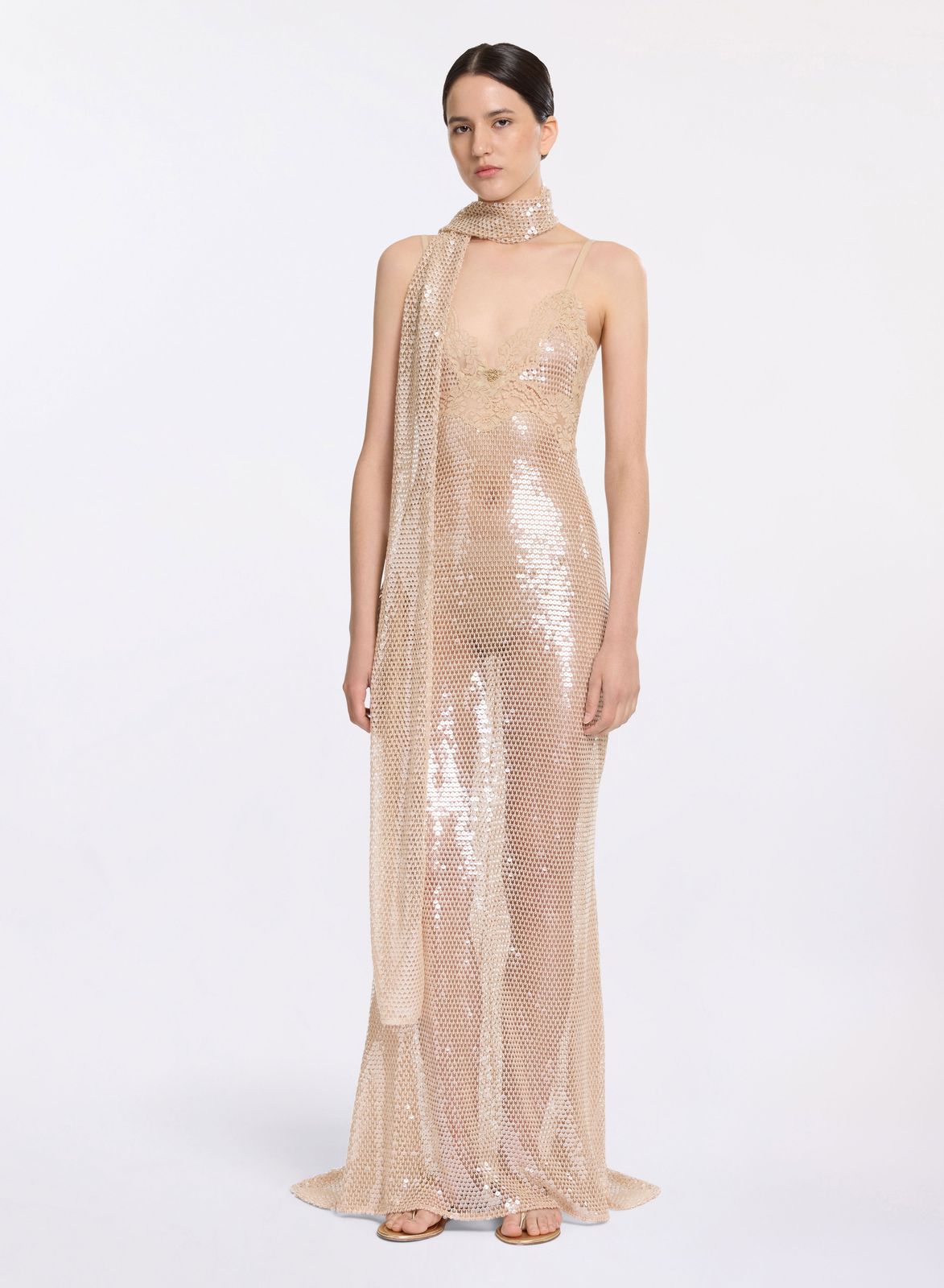 Sequined Mesh Dress