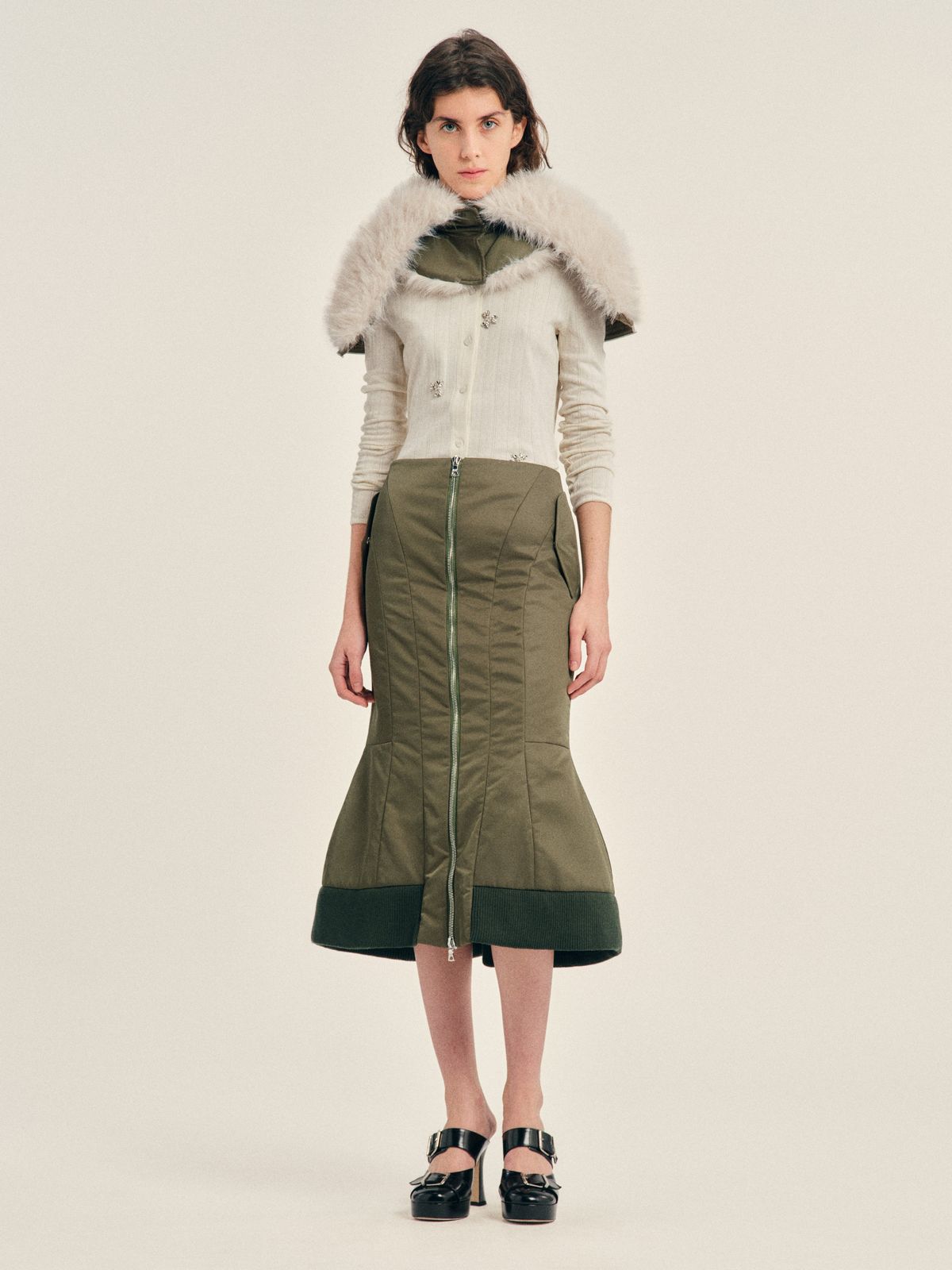 Padded Sculpt Bomber Skirt