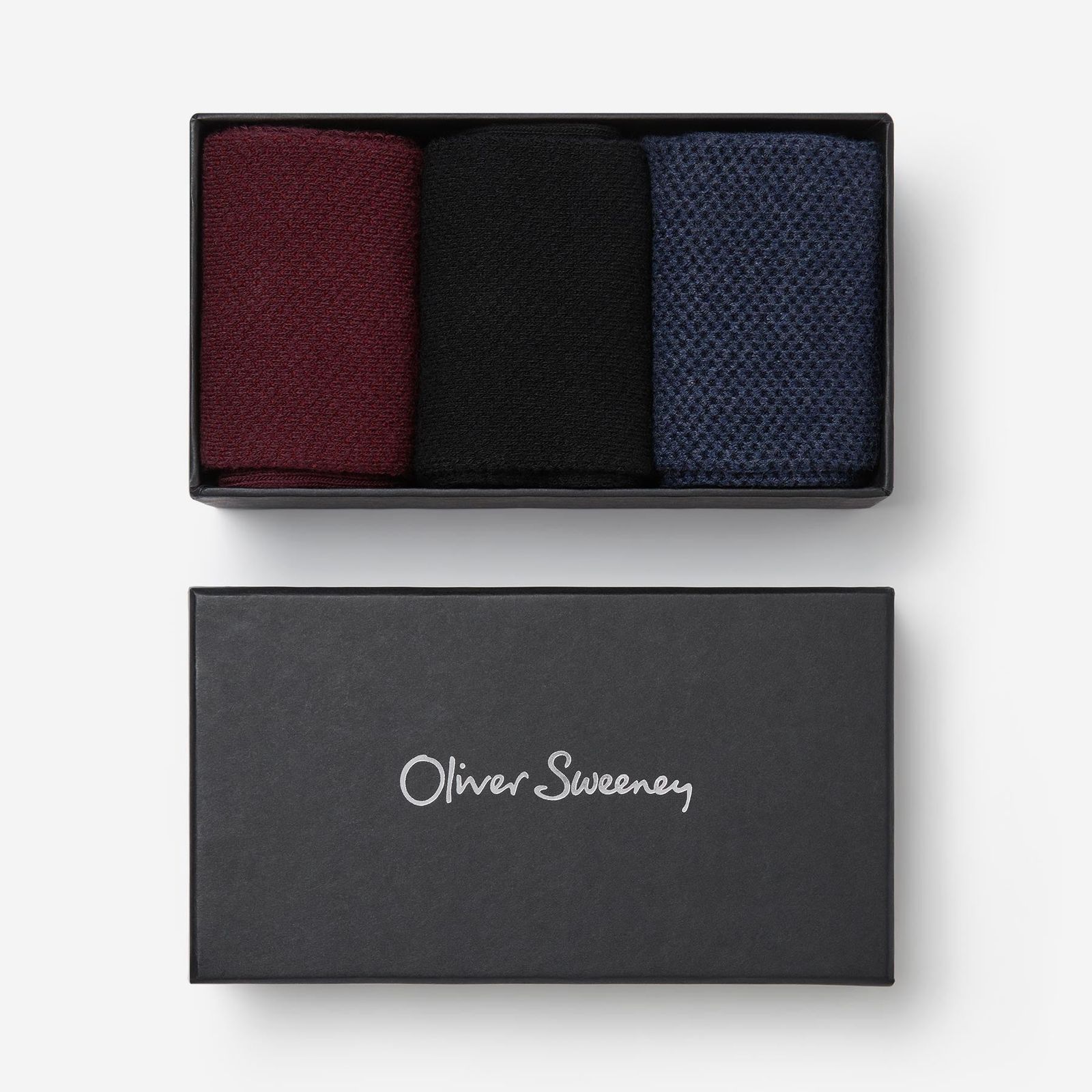 Sock Box Navy/Black/Burgundy