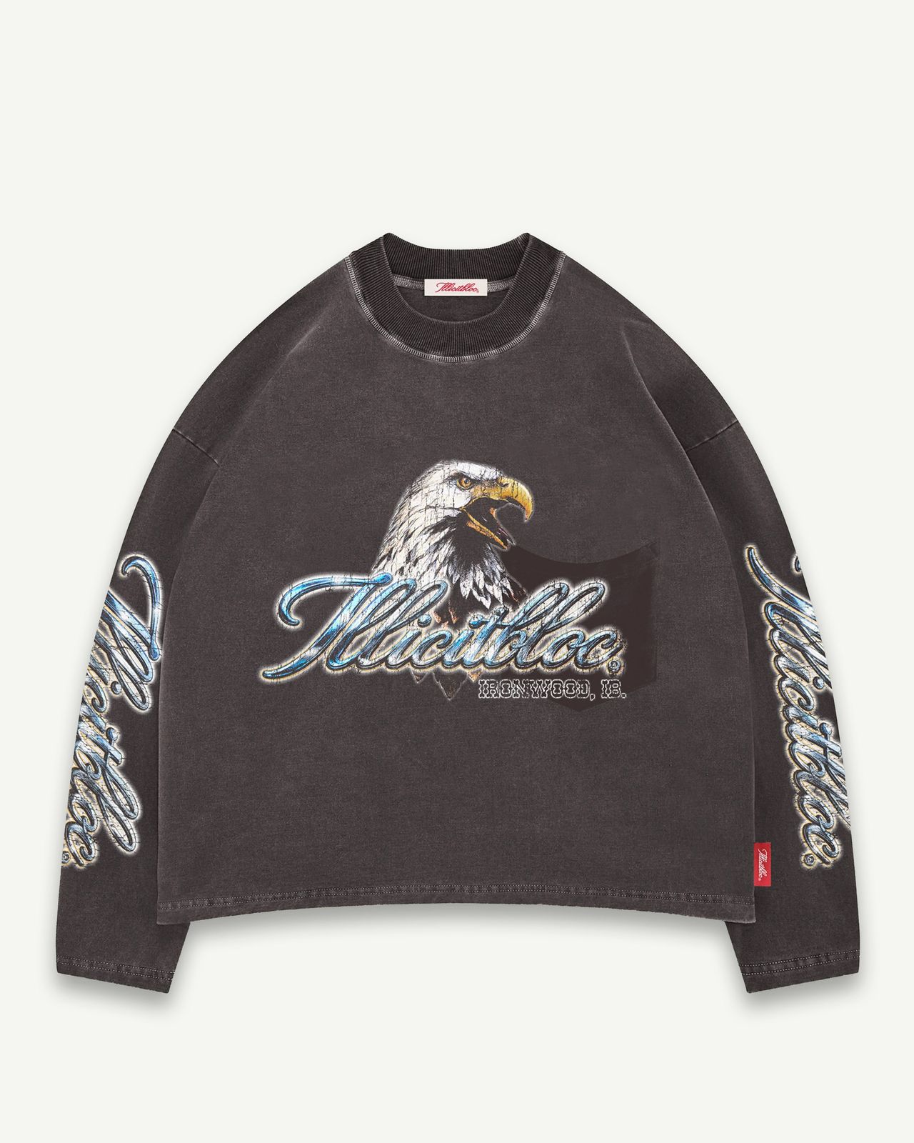 CHROME FEATHERKNIT™ LONG SLEEVE T-SHIRT - CHARCOAL
