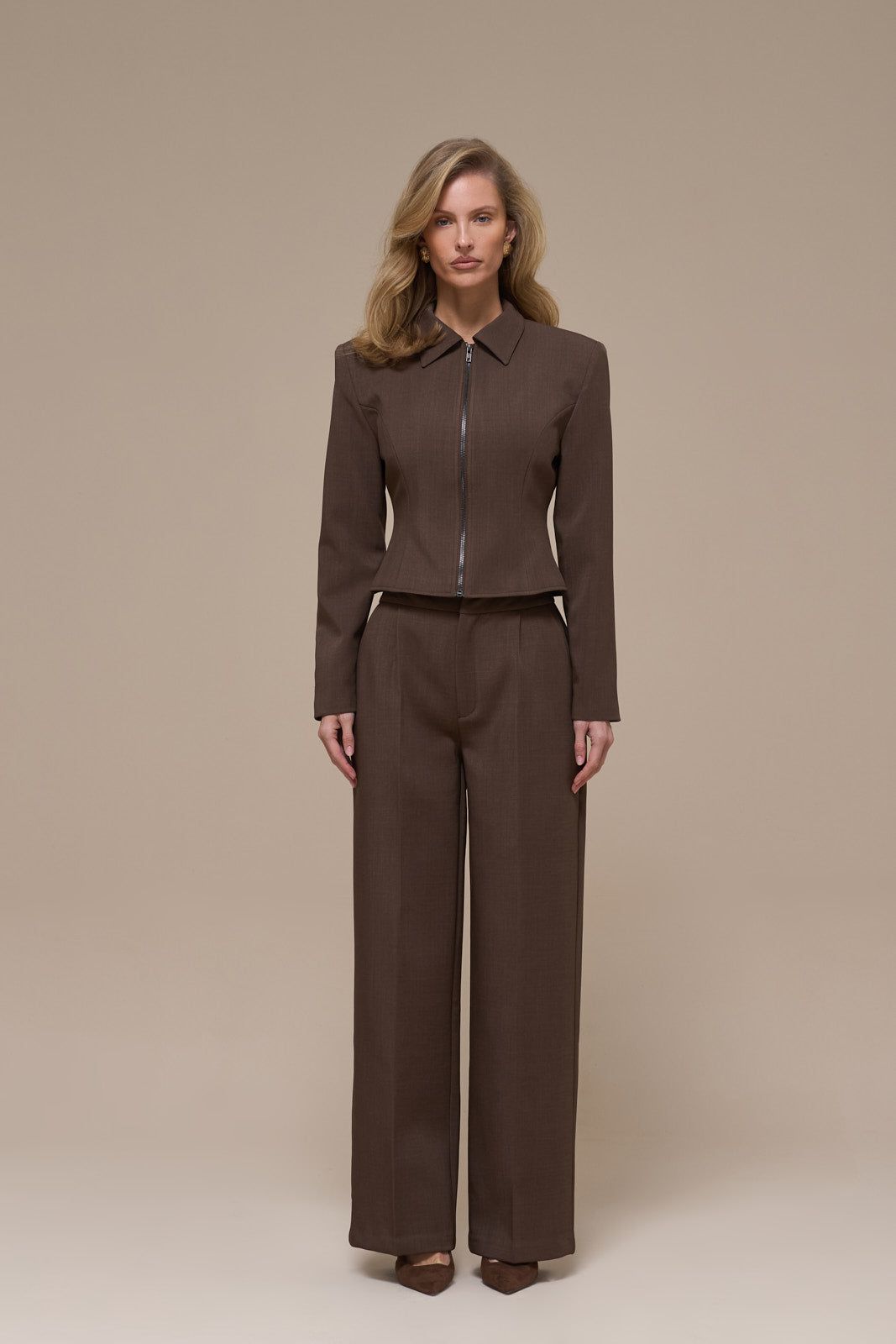 MAEVE TAILORED TROUSERS | BROWN