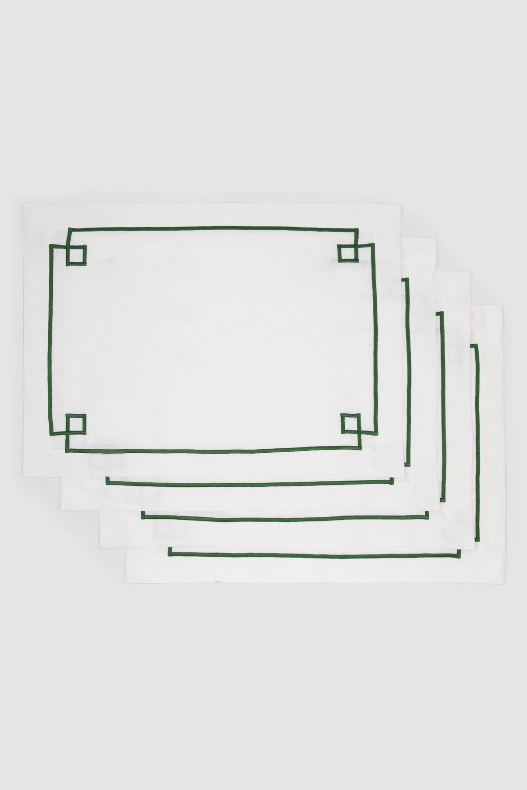 Set of 4 Signature Embroidered Placemats Green — Bridal Registry