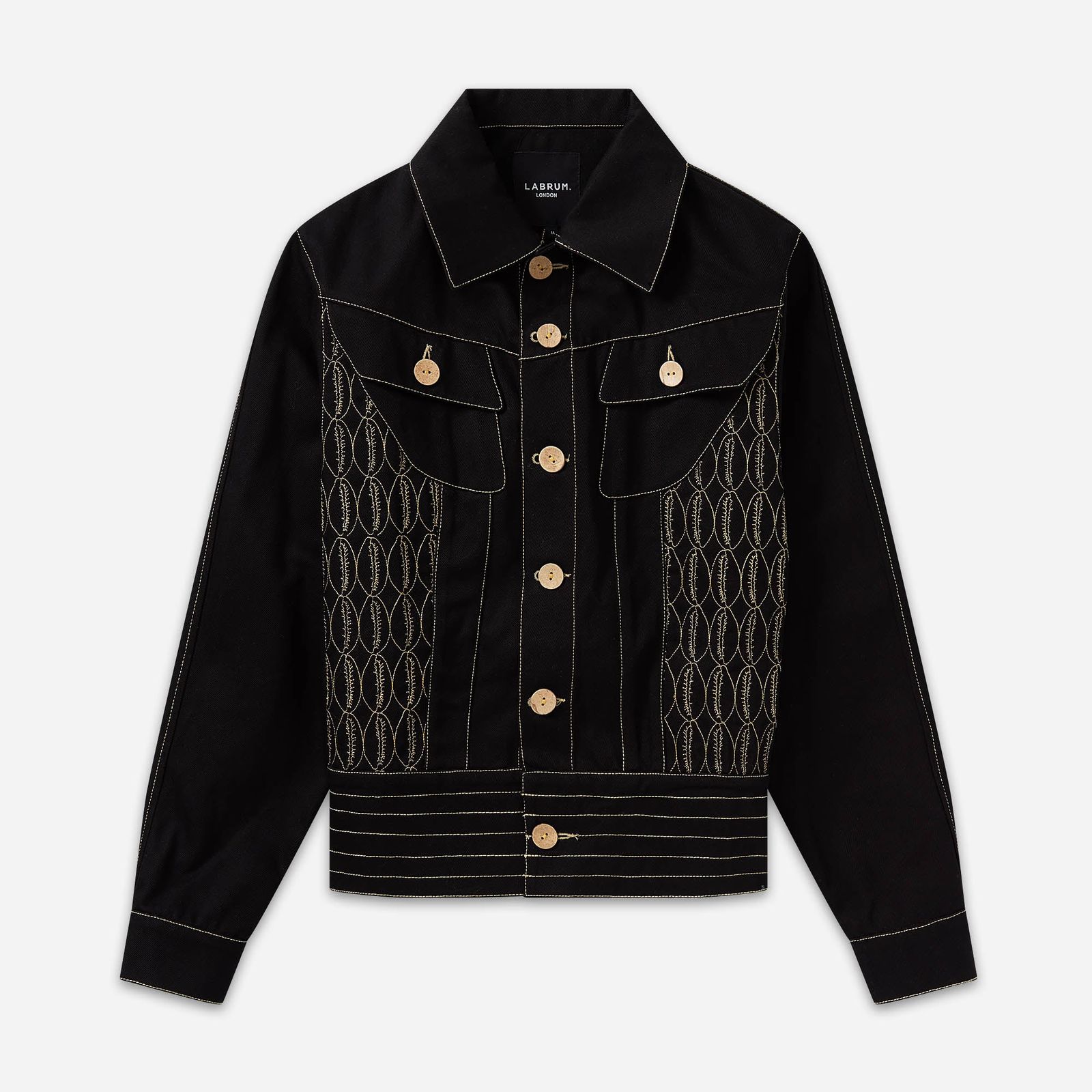 Monogram Embroidered Denim Work Jacket
