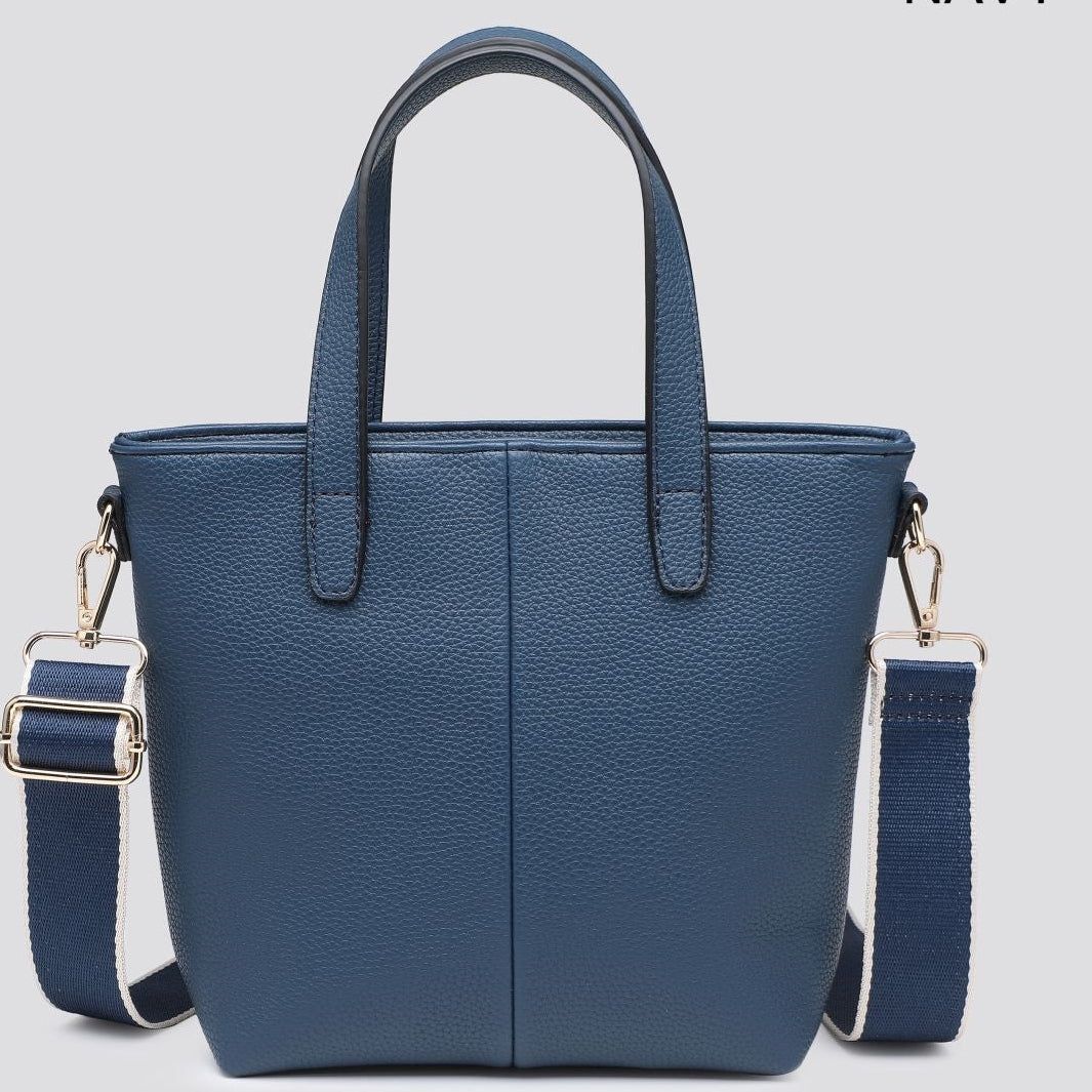 Mini Cross Body Tote Bag / Contrasting Strap