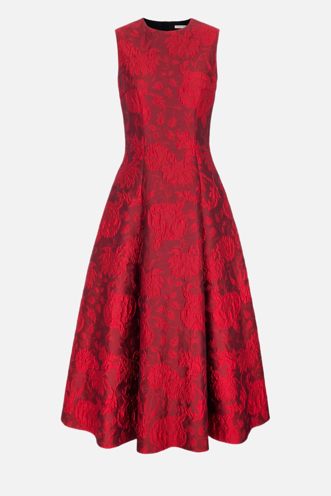 Mara Dress in Red Floral Cloque