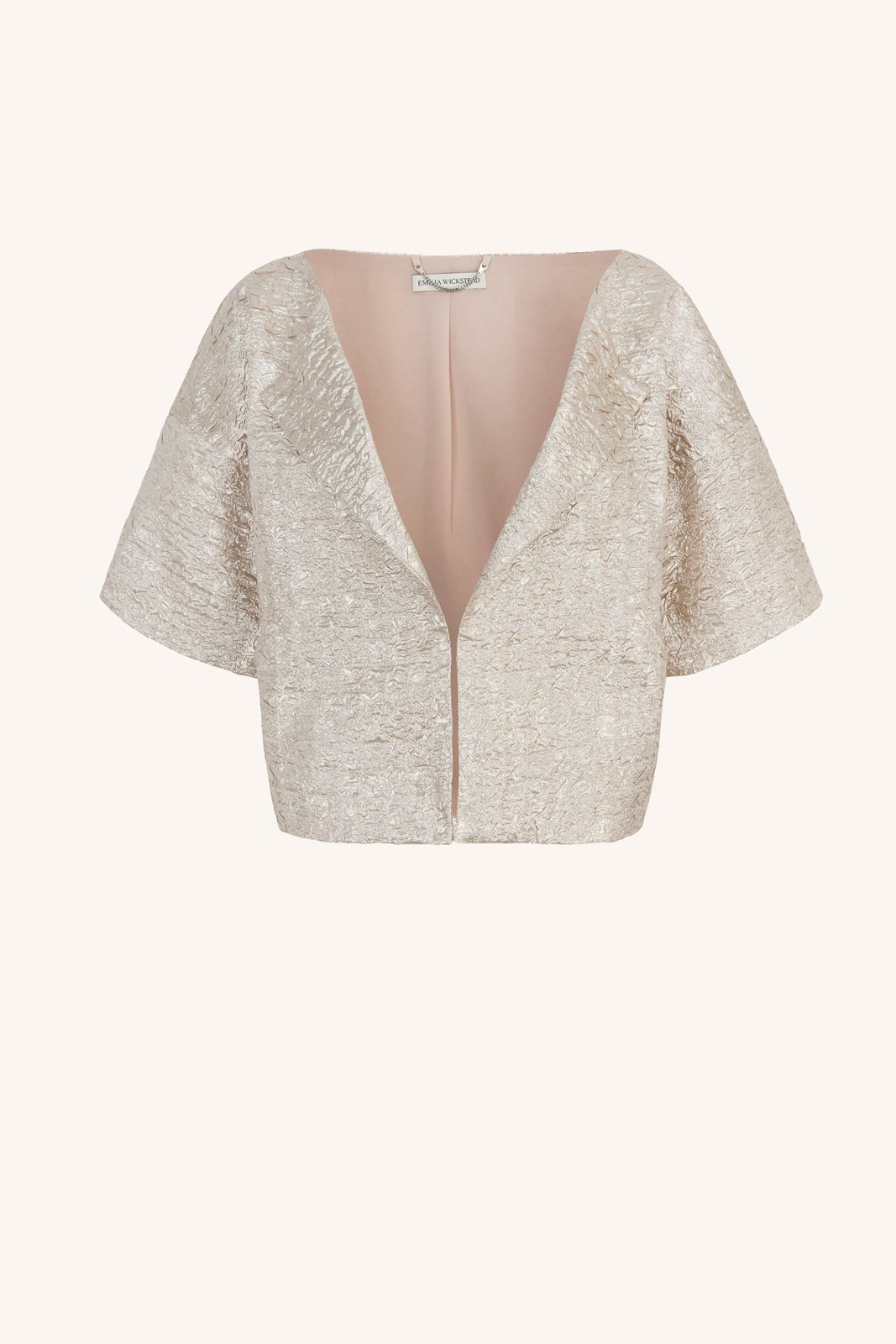 Enna Jacket in Champagne Metallic Seersucker