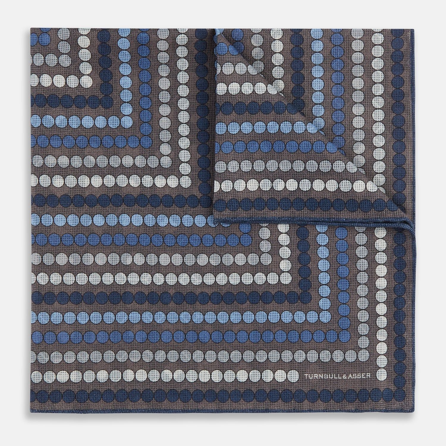 Ash Dots and Floral Tile Double-Sided Silk Pocket Square