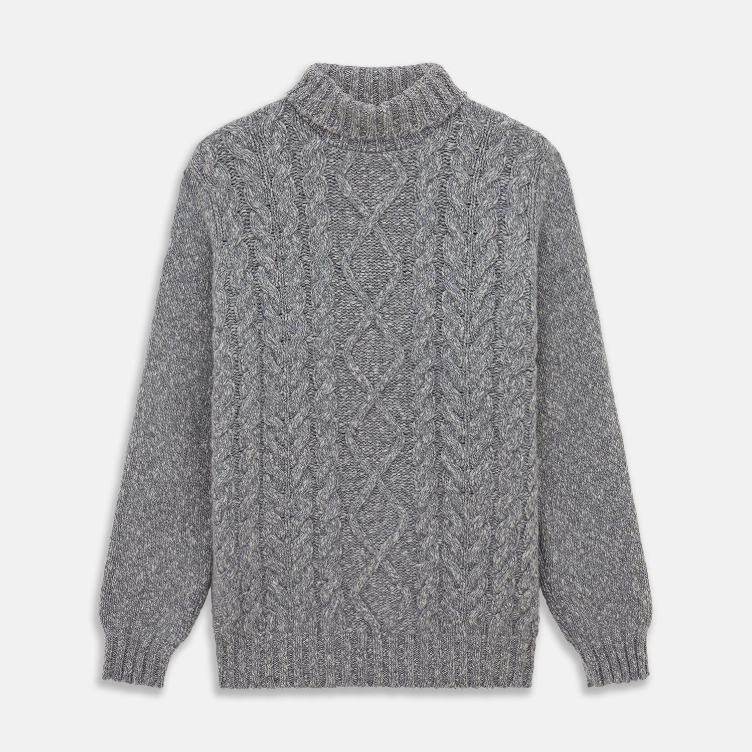 Oatmeal Cashmere Melange Clark Roll Neck Jumper